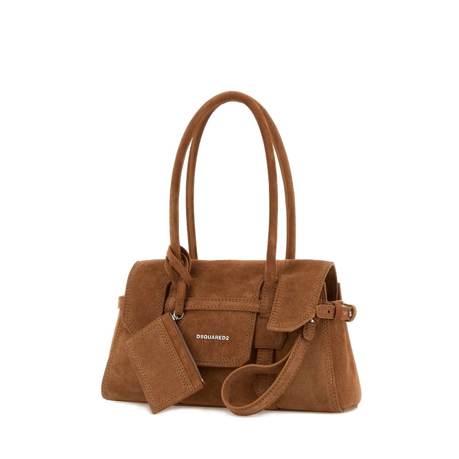 Dsquared2 DSQUARED2 Brown Suede Top Handle Bag New & Authentic Size ONE SIZE - 2 Thumbnail