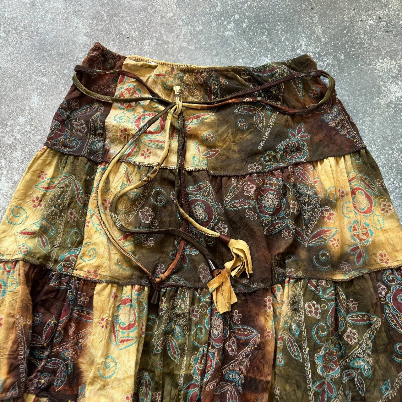 Other 90s Avant Garde Vintage Maxi Skirt (Jean Paul Gaultier vibe) Size 28" / US 6 / IT 42 - 3 Thumbnail