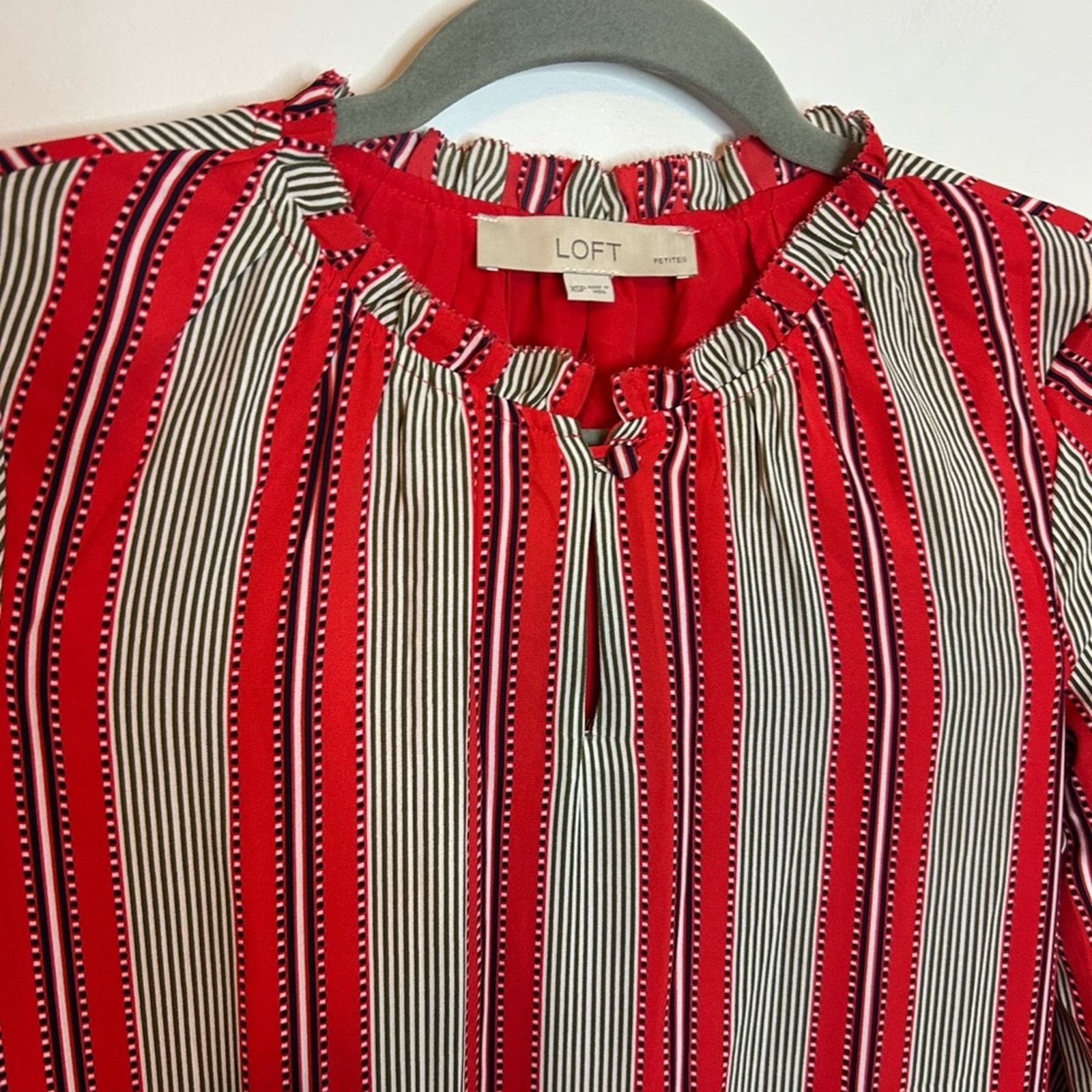 Loft Loft Red and White Striped Flounce Dress Size XS / US 0-2 / IT 36-38 - 6 Thumbnail