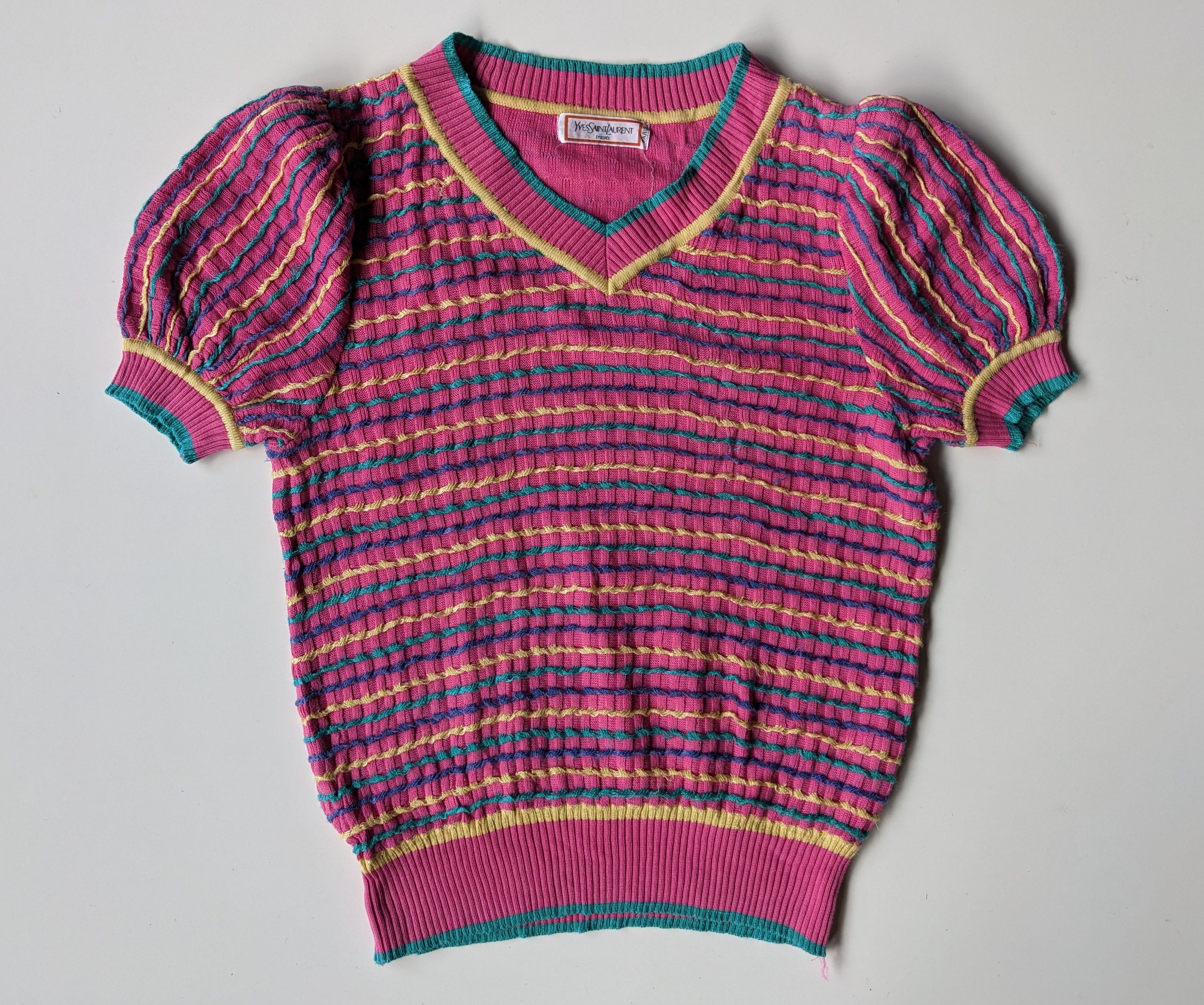 Vintage × Yves Saint Laurent Vintage Yves Saint Laurent Tricots knit ballon shirt Size S / US 4 / IT 40 - 1 Thumbnail