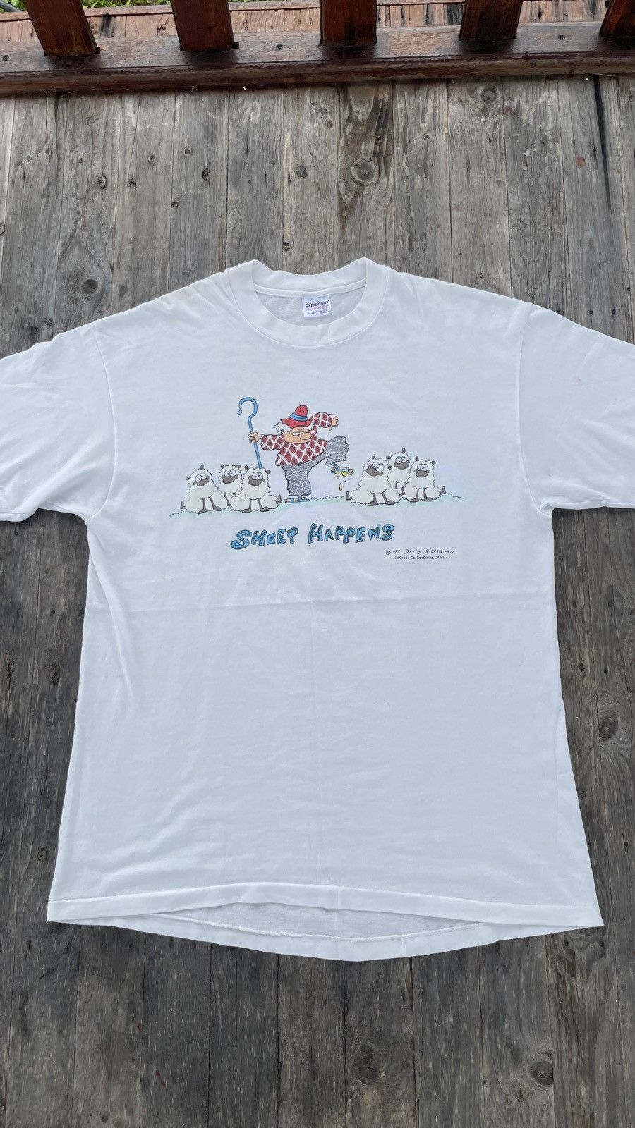 Other Vintage 80’s Art Tee Sheep Happens Size US L / EU 52-54 / 3 - 3 Thumbnail