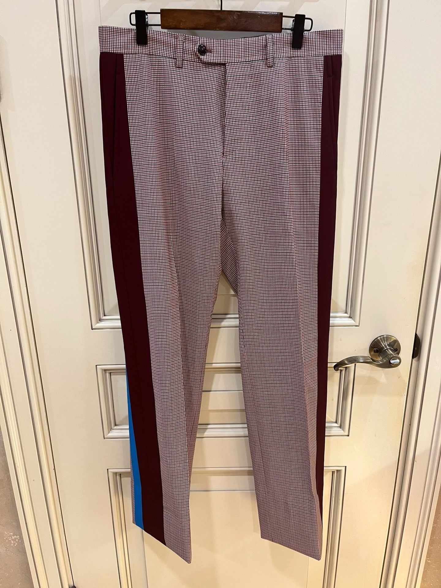 Valentino Valentino Red Check Striped Trousers Size US 28 / EU 44 - 3 Thumbnail