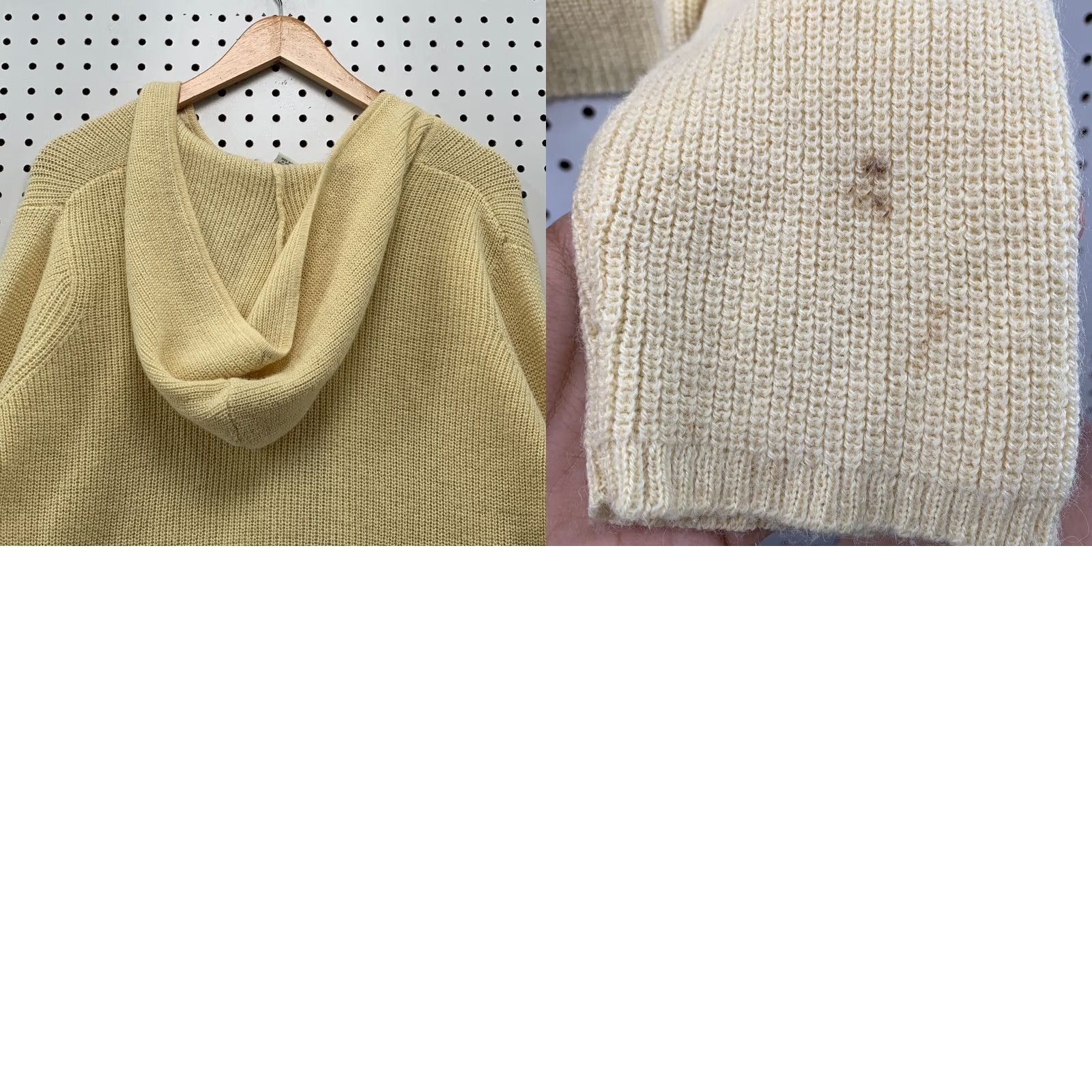Loft VINTAGE LOFT Sweater Womens L Yellow ANN Taylor Hooded Ribbed Knit Alpaca Blend 24x22 Size L / US 10 / IT 46 - 10 Thumbnail