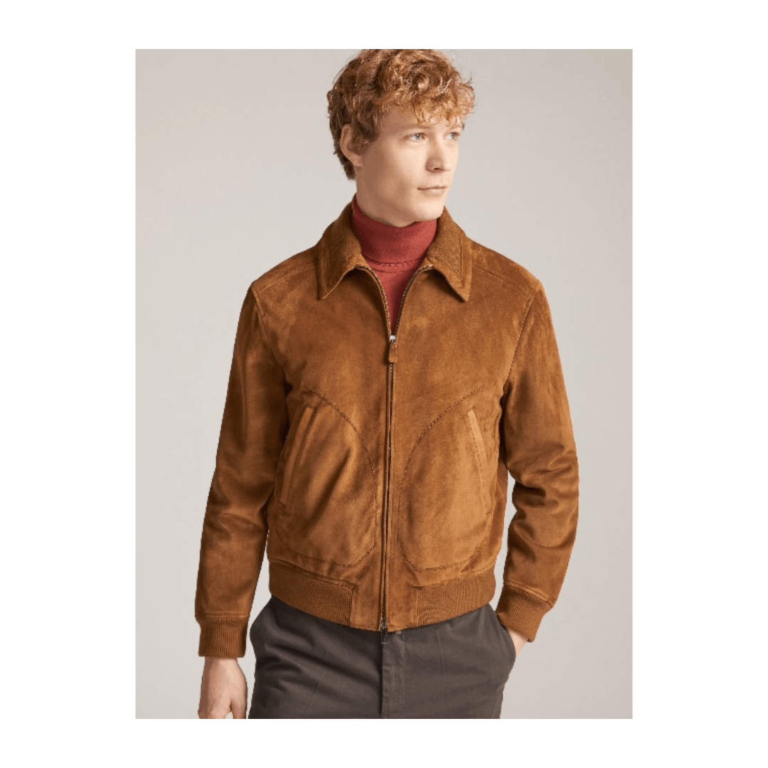 Loro Piana o1srvl11e1224 Smooth Suede Kent Bomber Jacket in Brown Size US M / EU 48-50 / 2 - 2 Thumbnail
