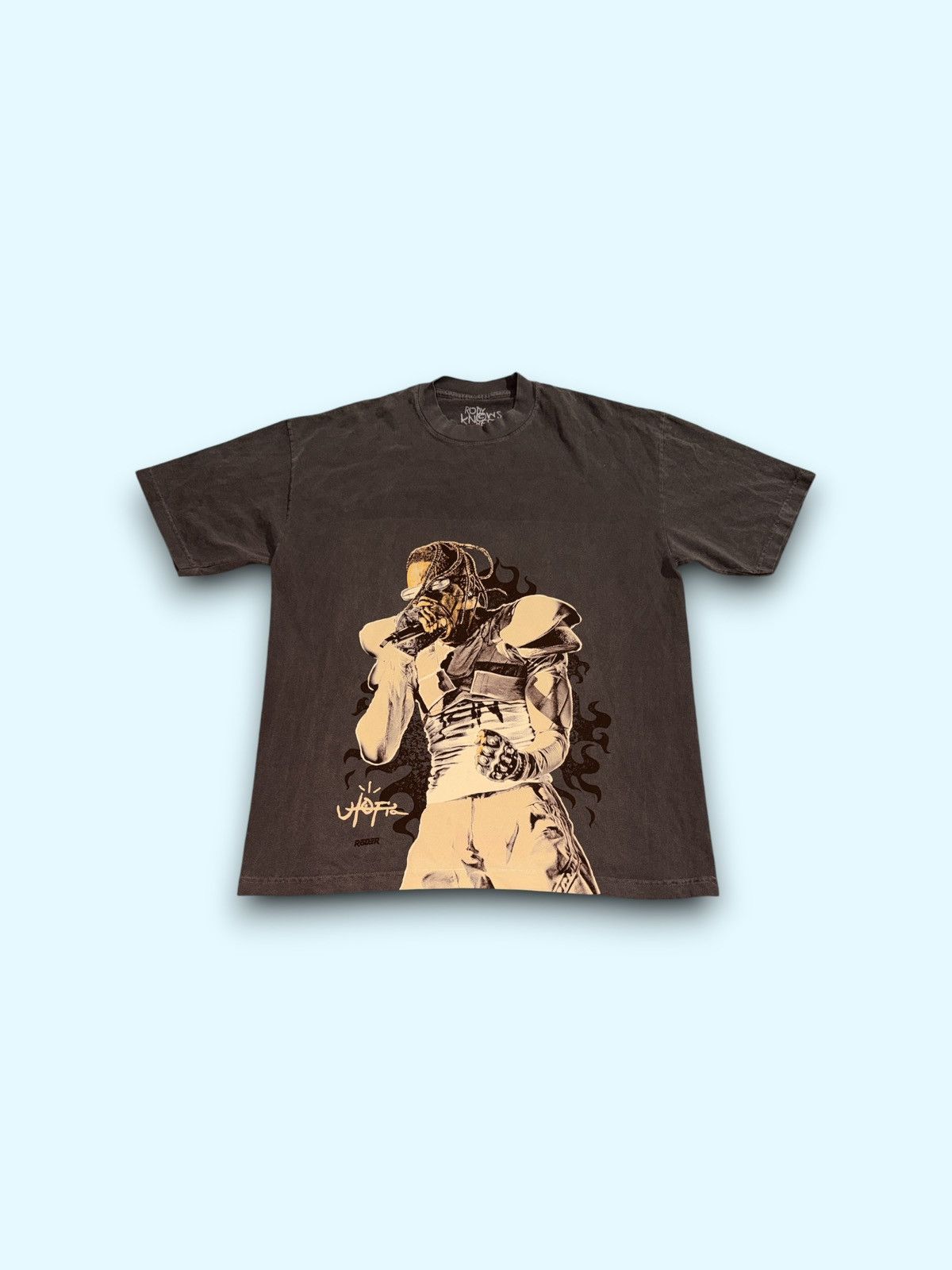 Travis Scott Travis Scott Utopia Rody knows best brown t-shirt large Size US XL / EU 56 / 4 - 1 Thumbnail