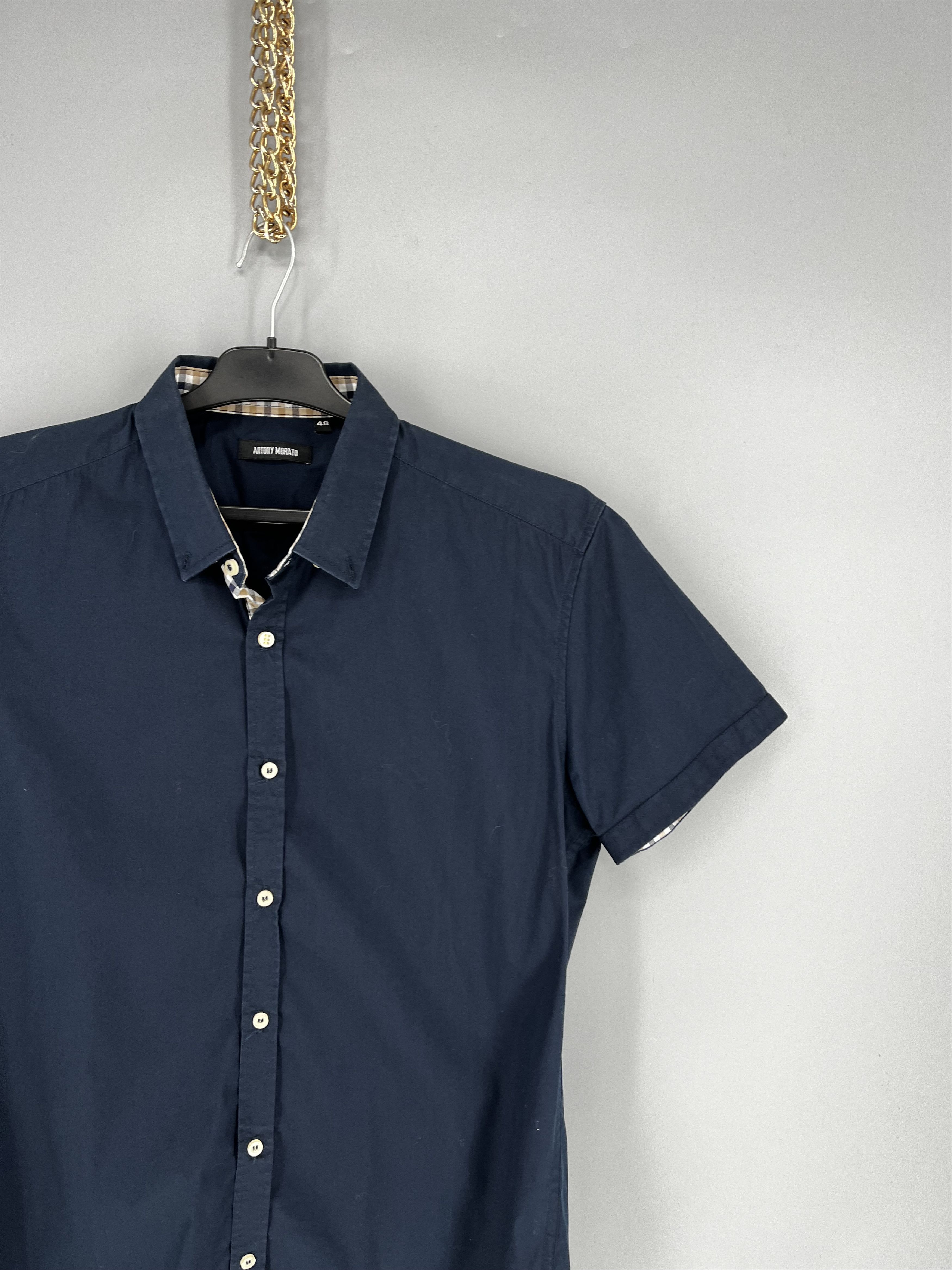 Antony Morato MENS ANTONY MORATO Slim Navy Black Button Casual Dress Shirt Size US M / EU 48-50 / 2 - 5 Thumbnail