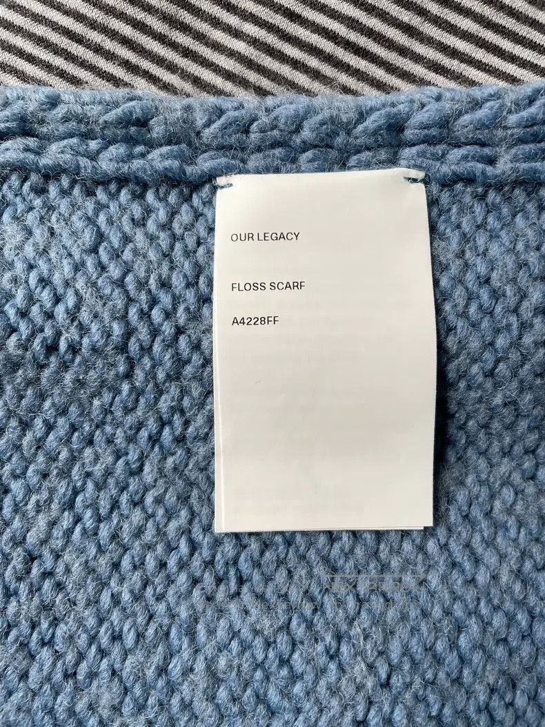 Our Legacy Our Legacy Blue Chunky Knit Wool Blend Scarf Size ONE SIZE - 2 Thumbnail