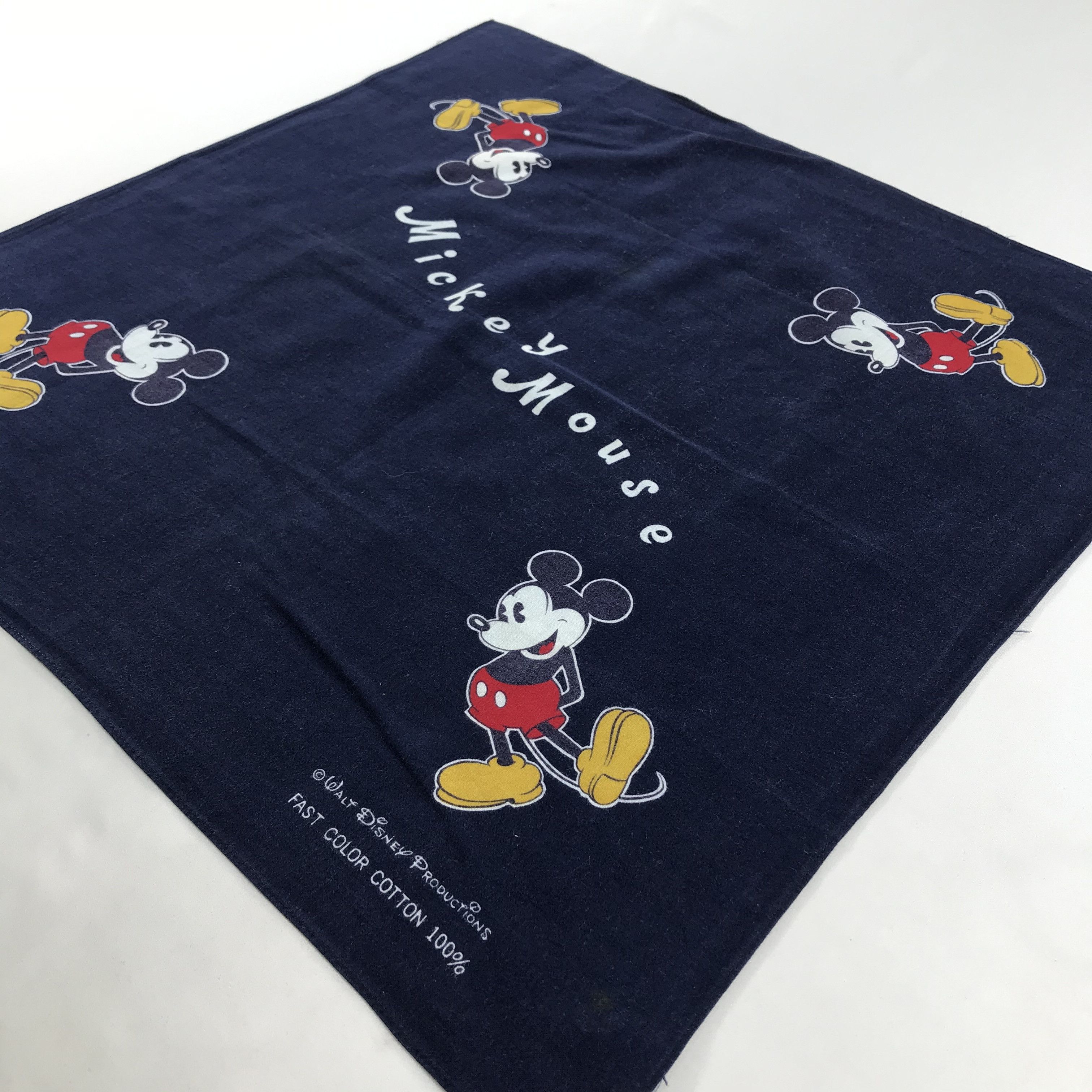 Disney × Mickey Mouse × Vintage Vintage Mickey Mouse Bandana/Handkerchief/Neckerchief -S1772 Size ONE SIZE - 2 Thumbnail