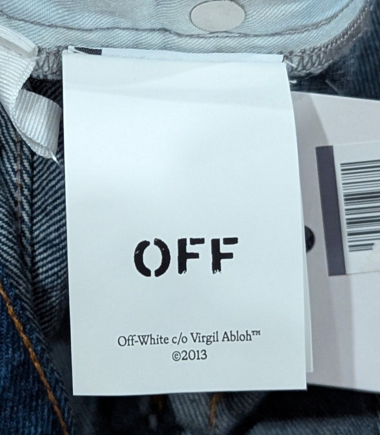 Off-White OFF-WHITE Zip Tab Detail Skate Jeans Blue 33 Size US 33 - 8 Thumbnail