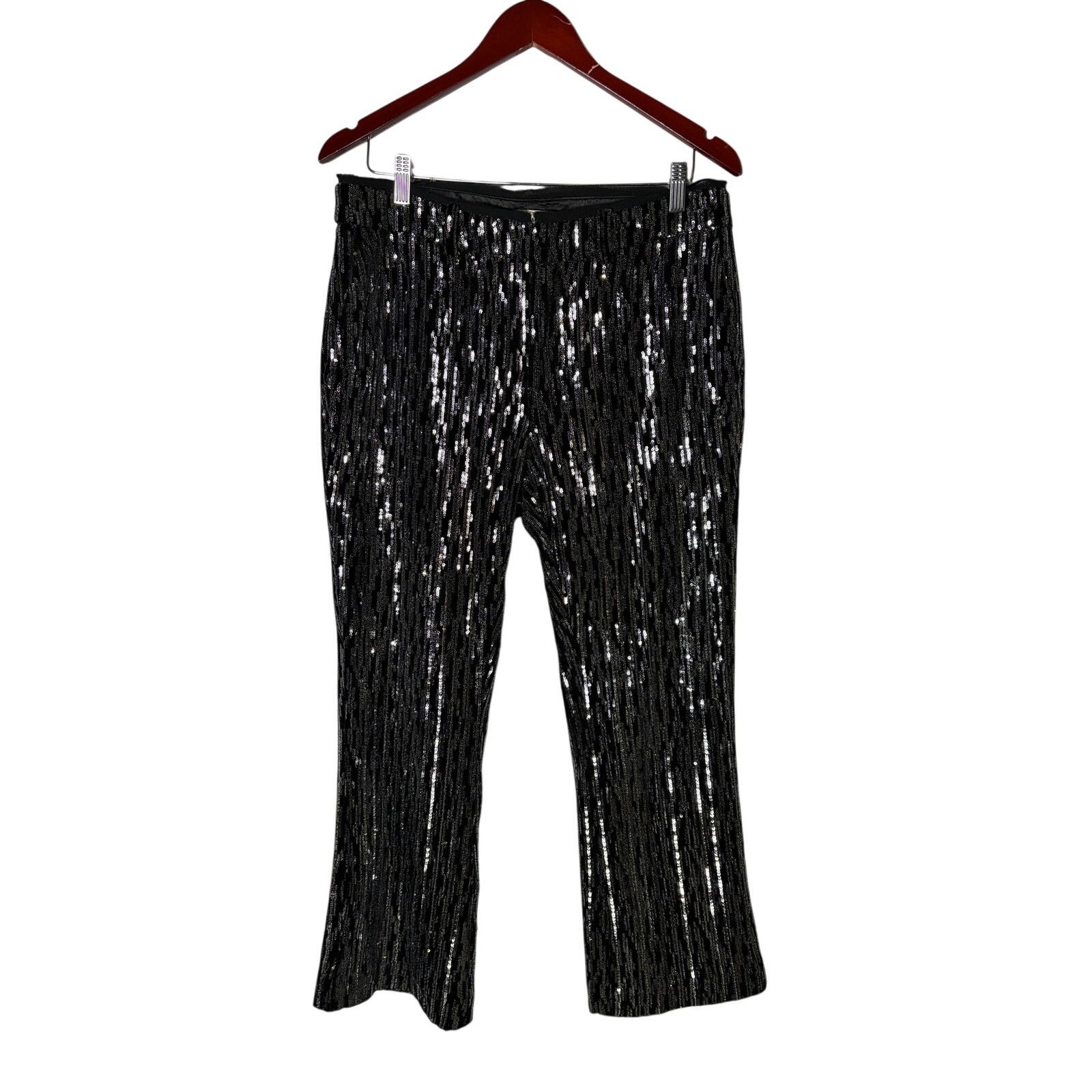 Zadig & Voltaire Zadig & Voltaire Polis Velours black silver sequin pant 42 Size 32" / US 10 / IT 46 - 2 Thumbnail