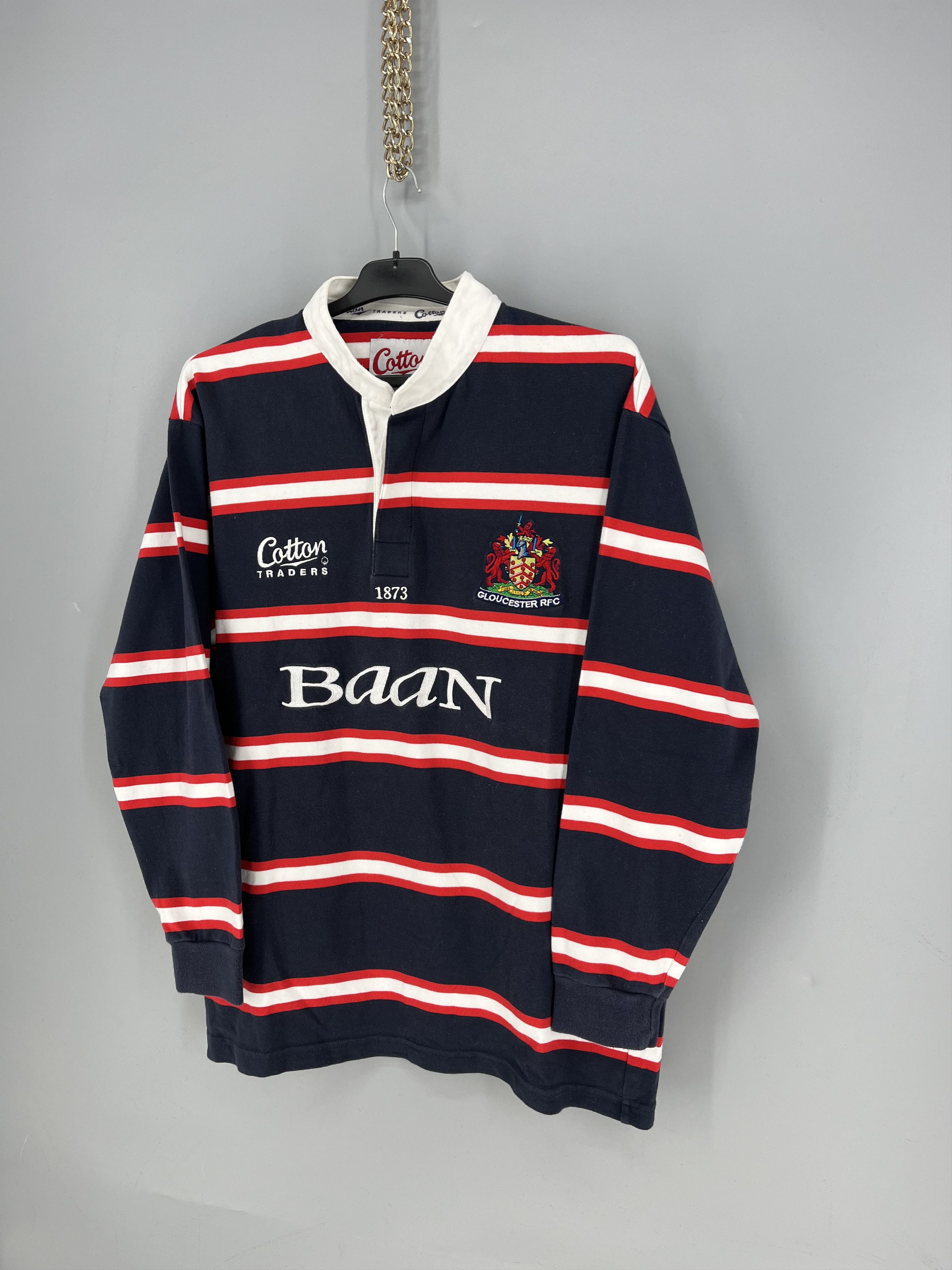 Cotton Traders 2002 2003 Gloucester Rugby Pro Away Shirt Long Sleeve Size L Size US L / EU 52-54 / 3 - 3 Thumbnail