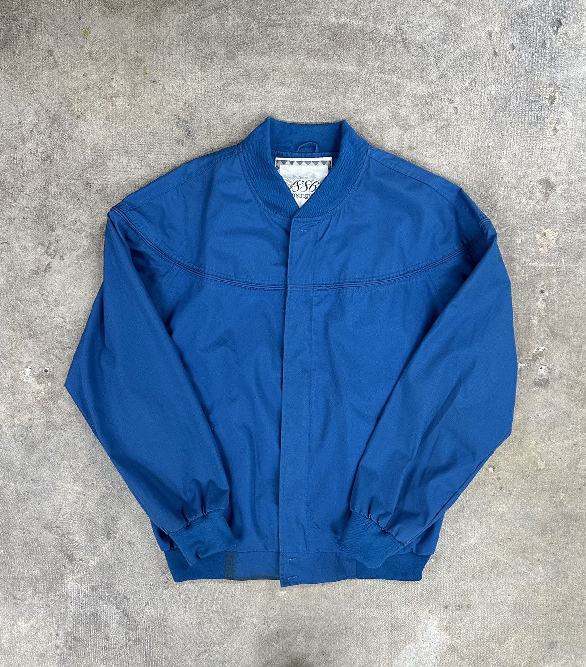 Vintage Vintage 80s Munsingwear Blue Zip Up Bomber Jacket Size US L / EU 52-54 / 3 - 1 Thumbnail