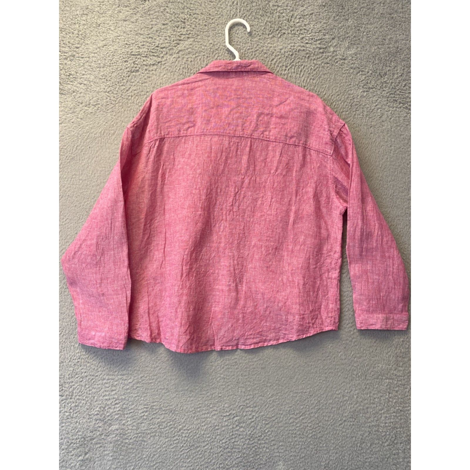 Rachel Zoe RACHEL ZOE Women's Blouse XL Pink 100% Linen Button-Up Shirt with Pockets Collared Size XL / US 12-14 / IT 48-50 - 7 Thumbnail