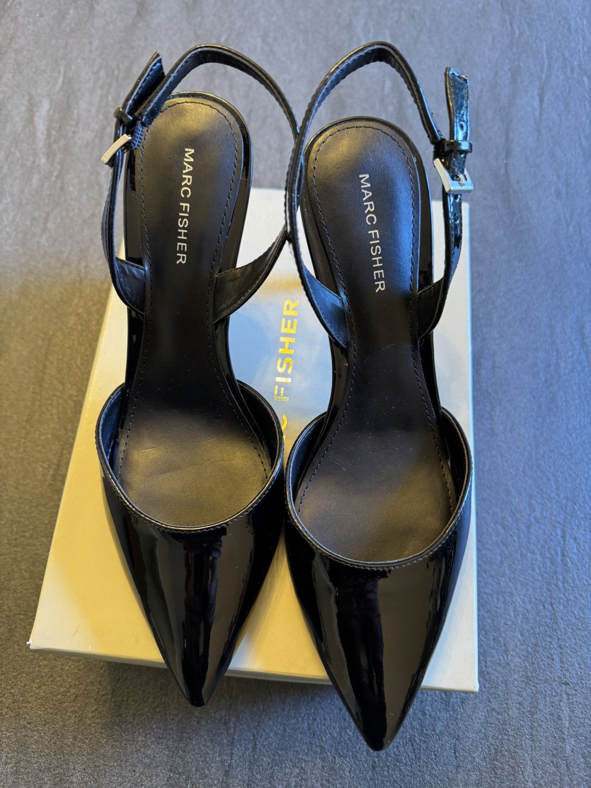 Marc Fisher Marc Fisher Women’s Davon4 Black Patent Heels Size US 9 / IT 39 - 1 Thumbnail