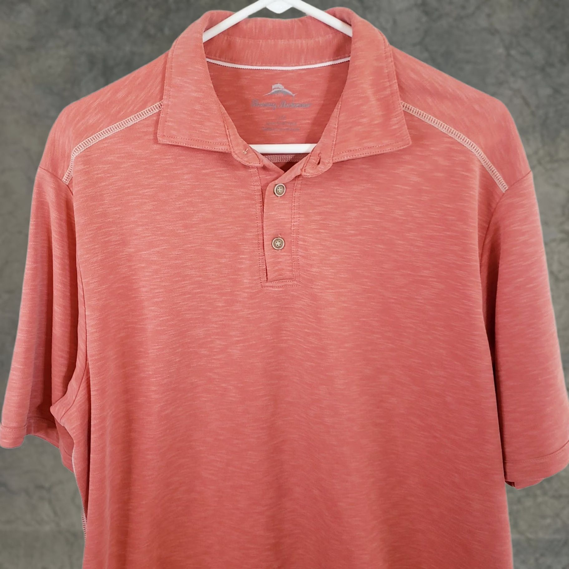 Tommy Bahama Tommy Bahama Logo Polo Shirt Knit Tencel Lycocell Melon Men's L Shirt Polo Casual Beach Logo Short Sleeve Size US L / EU 52-54 / 3 - 1 Thumbnail