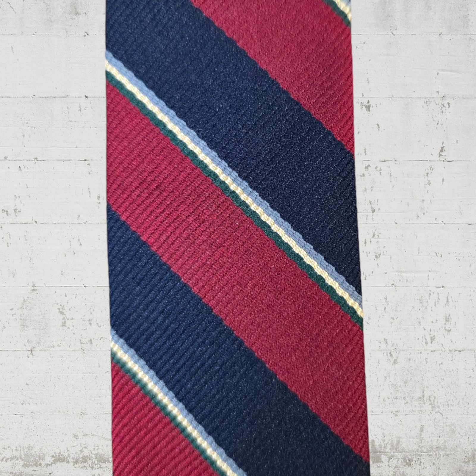 Vintage Vintage Burgundy Navy Diagonal Striped Thin Neck Tie Size ONE SIZE - 3 Thumbnail