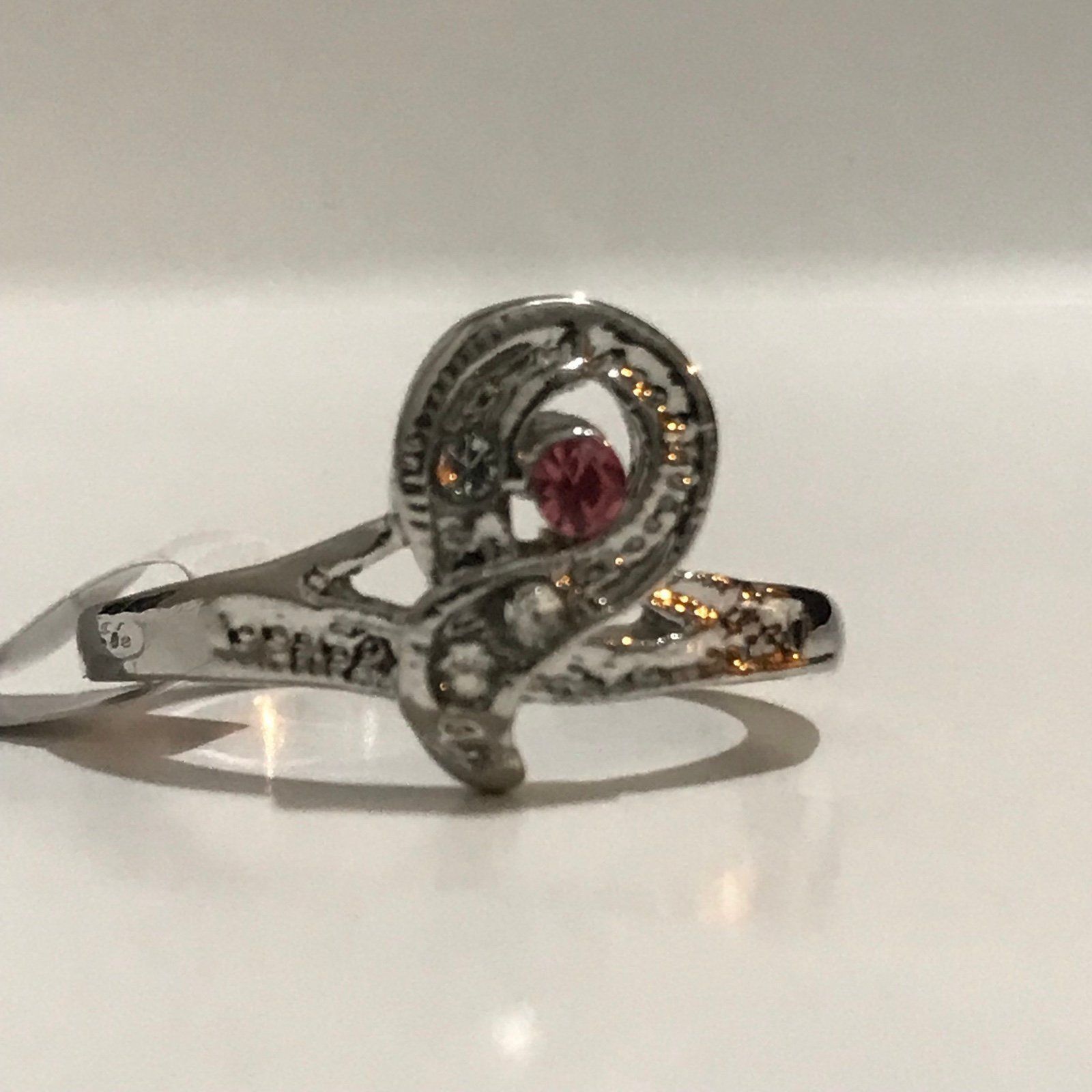 Other Pink Rhinestone Ring With Silver Tone Ring Size 10 Size ONE SIZE - 3 Thumbnail