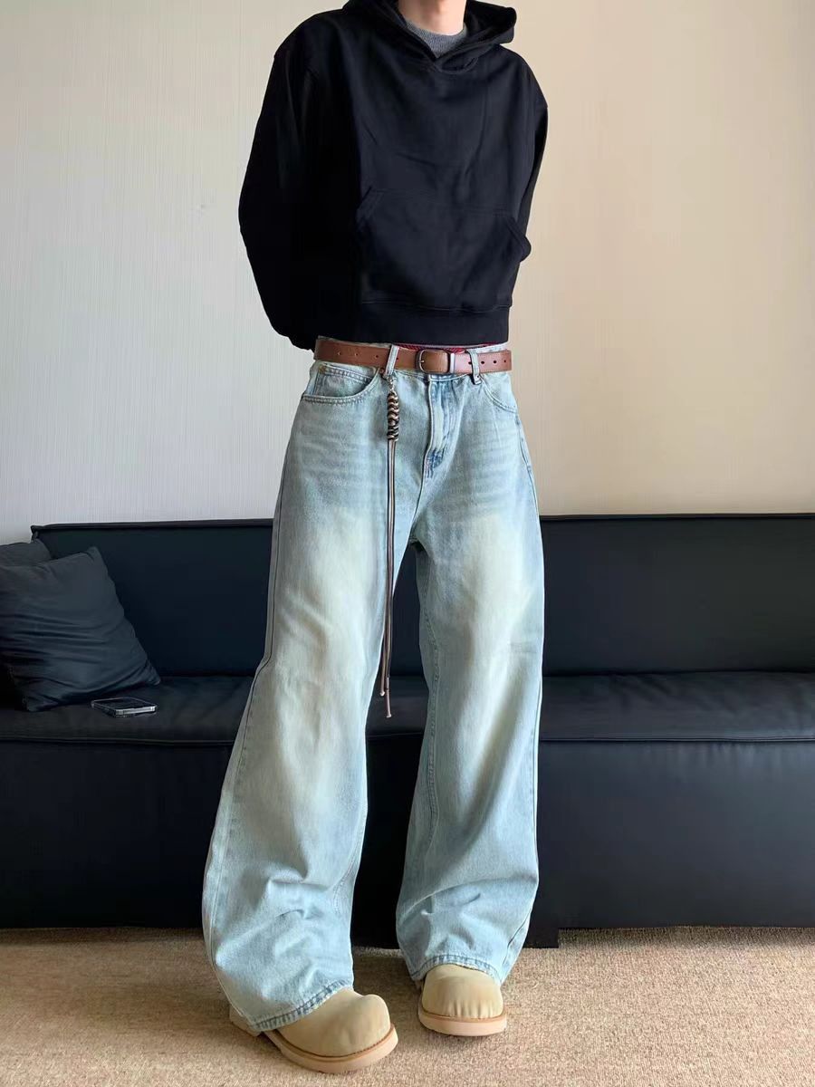 Japanese Brand × Jean Washed Vintage Straight Leg Wide Jeans Size US 30 / EU 46 - 3 Thumbnail