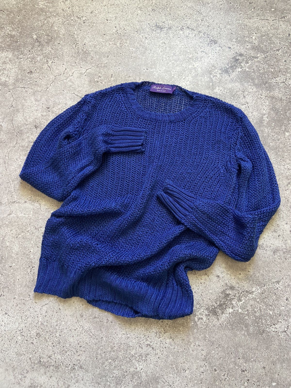 Ralph Lauren Purple Label Ralph Lauren Purple Label Linen Mesh Sweater Size US XS / EU 42 / 0 - 2 Thumbnail
