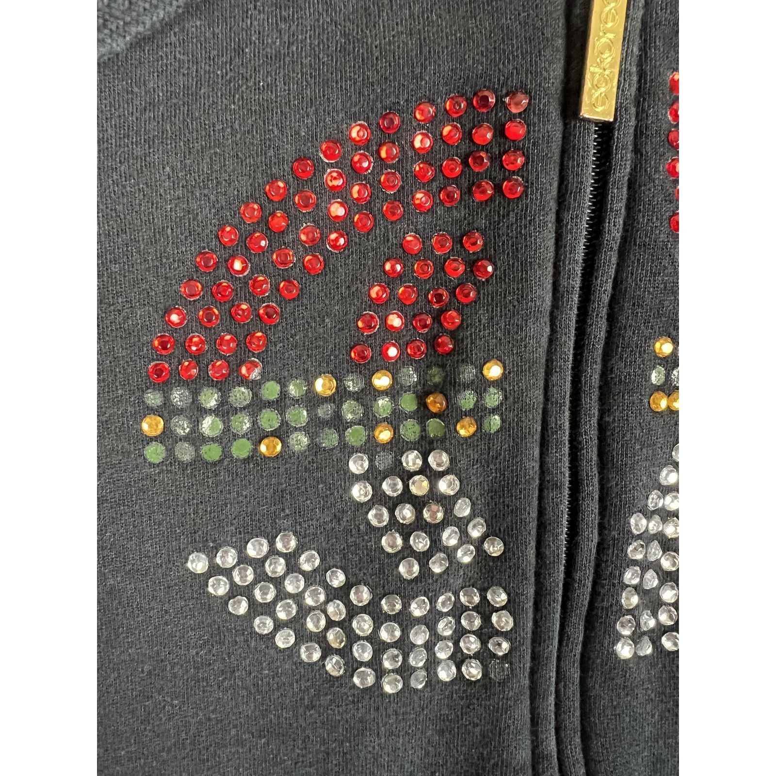 Ecko Unltd. Vintage Ecko Red Hoodie Women's Medium Black Rhinestone Zip Size M / US 6-8 / IT 42-44 - 3 Thumbnail