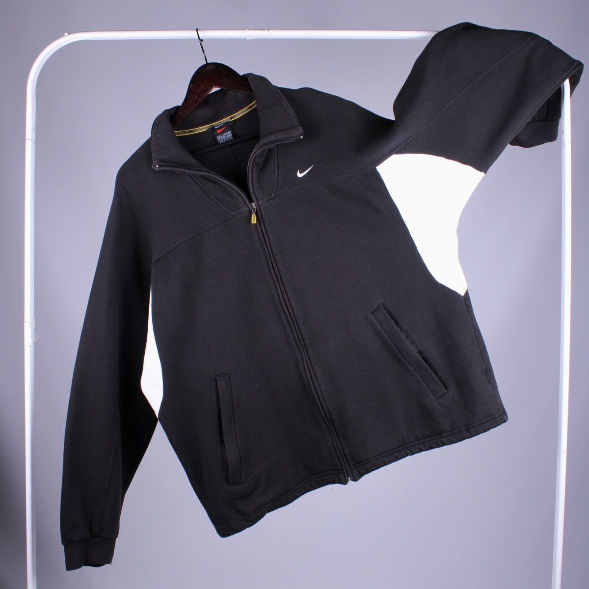 Nike × Vintage NIKE Vintage Cotton Full Zip Pockets Sweater Jacket Size US L / EU 52-54 / 3 - 1 Thumbnail