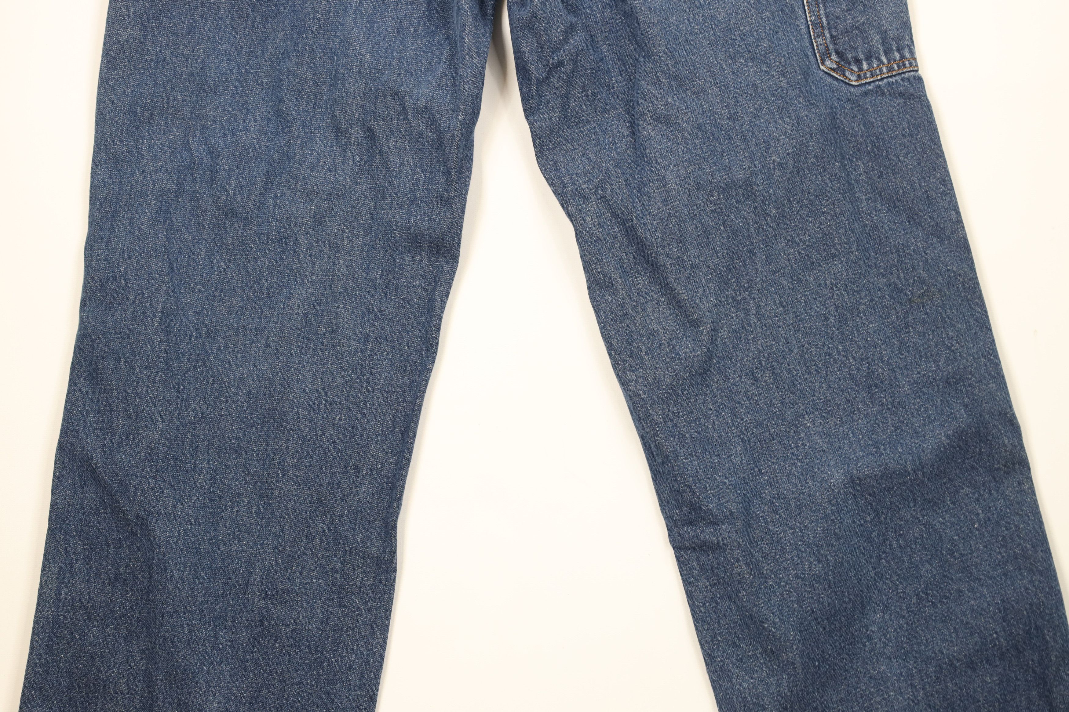 Calvin Klein × Vintage Vintage 90s Calvin Klein Spell Out Wide Leg Dungaree Jeans Size US 31 - 12 Thumbnail