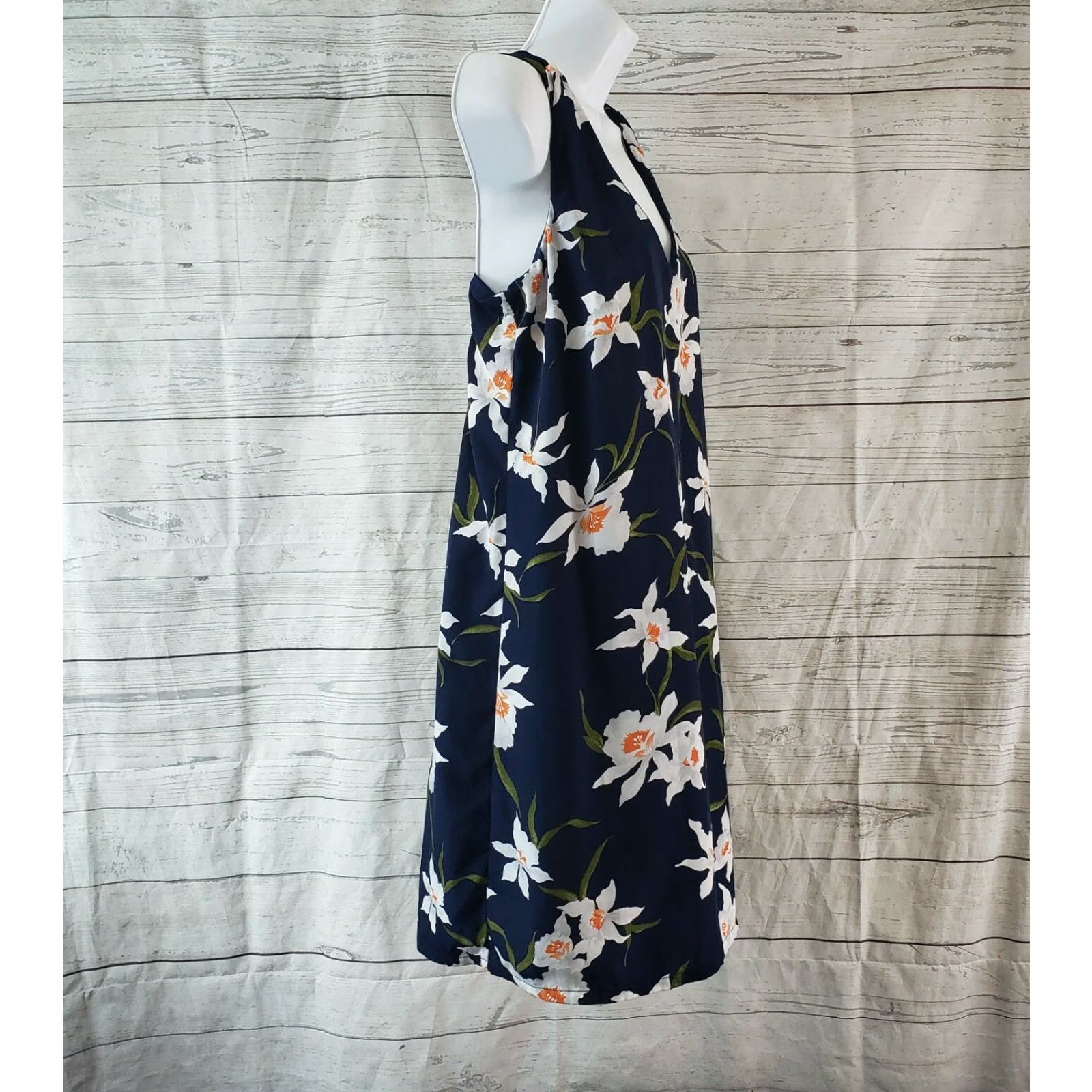 Old Navy Old Navy Womens Dress Sz Small Blue White Floral Sleeveless Racerback Size S / US 4 / IT 40 - 3 Thumbnail