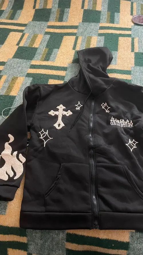 Japanese Brand Higuchi x Azumi Cross Embroidery Hoodies Size US XL / EU 56 / 4 - 4 Thumbnail