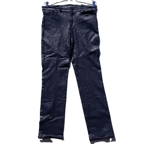 Vintage Vtg Cartise Cigarette Pant Sz 8 Black Alligator Textured Fau Size 30" / US 8 / IT 44 - 3 Thumbnail