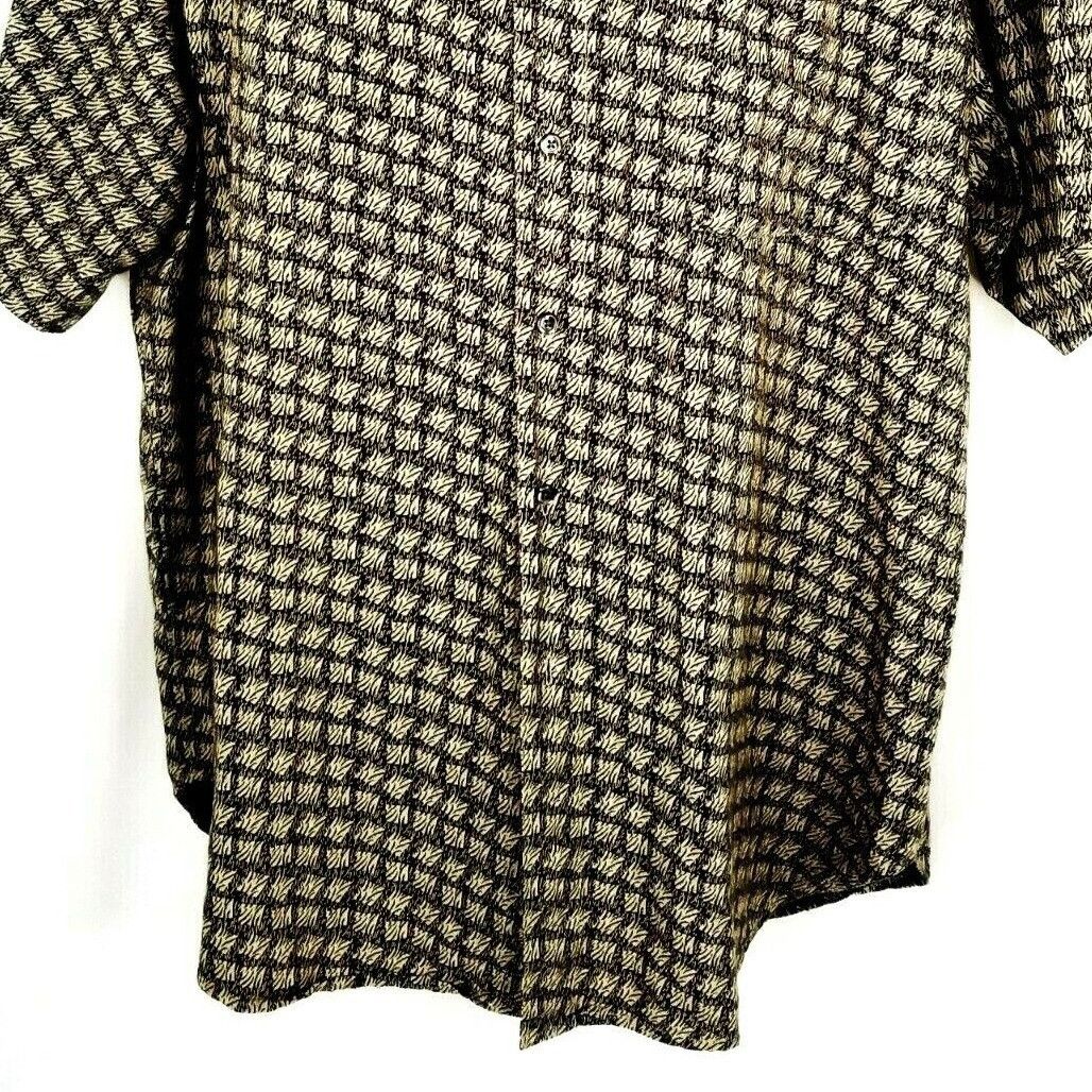 Murano Murano Button Front Shirt Mens Size XL Linen Blend Tan Gray Size US XL / EU 56 / 4 - 4 Thumbnail