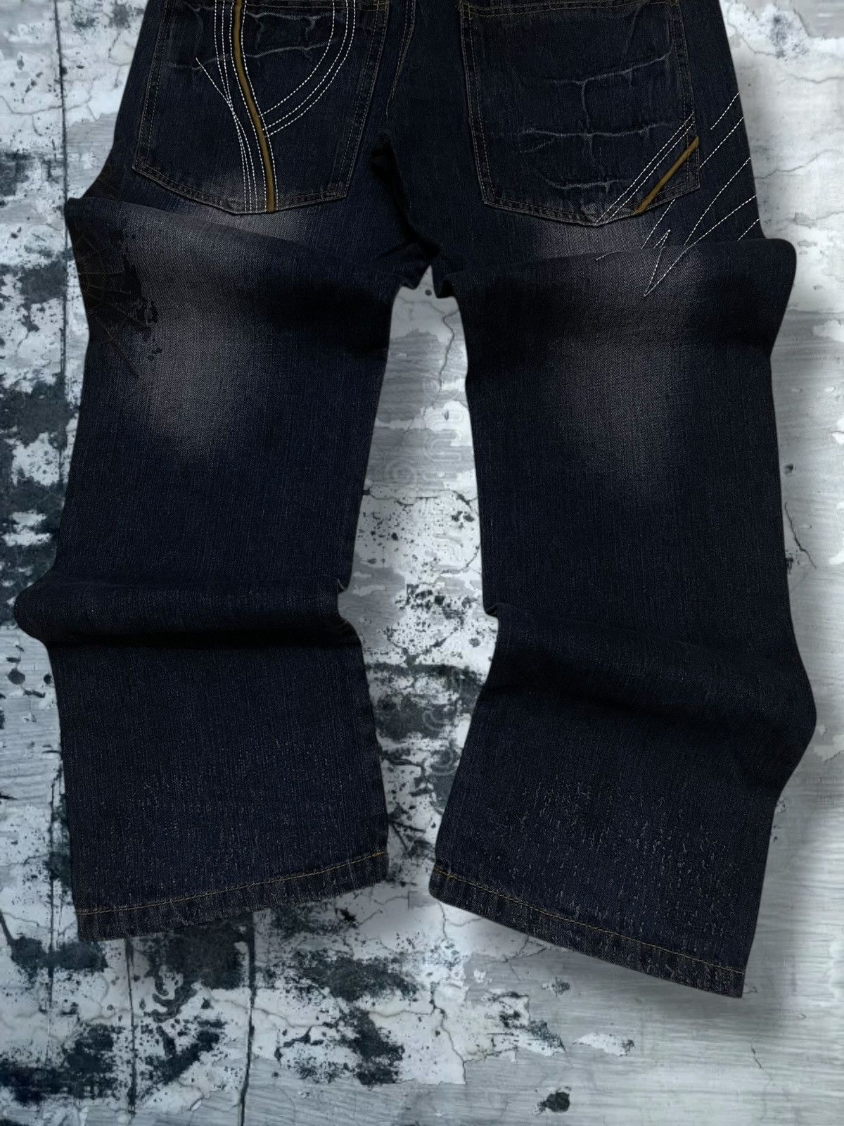 Japanese Brand Vintage Og 90s Japan Designer CEO Mad Punk Spider Web Denim Size US 30 / EU 46 - 12 Thumbnail