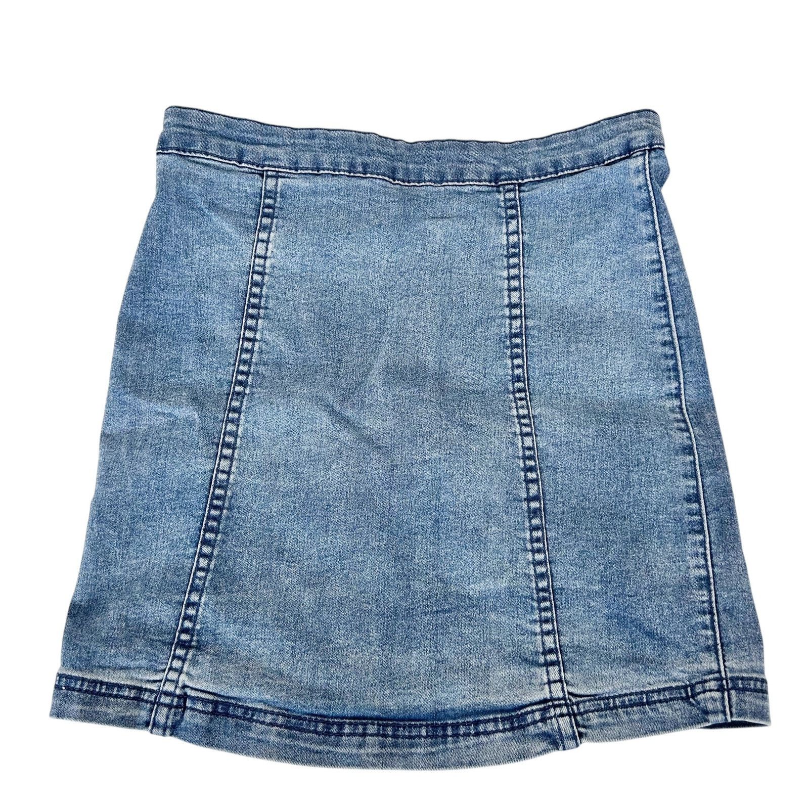 Other Blue Blush Denim Mini Skirt Button Front Sz S Size 27" / US 4 / IT 40 - 4 Thumbnail