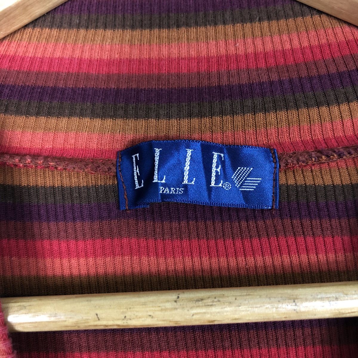 Japanese Brand × Vintage Vintage Elle Striped 90s Jumper Pullover Medium Size US M / EU 48-50 / 2 - 11 Thumbnail