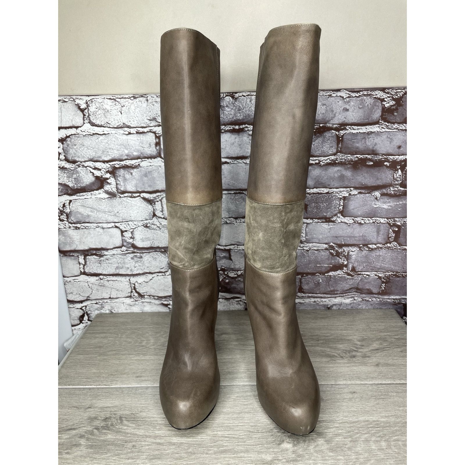 Loeffler Randall Loeffler Randall Grey Leather Suede Tall Riding Heel Boots W Size US 9.5 / IT 39.5 - 3 Thumbnail