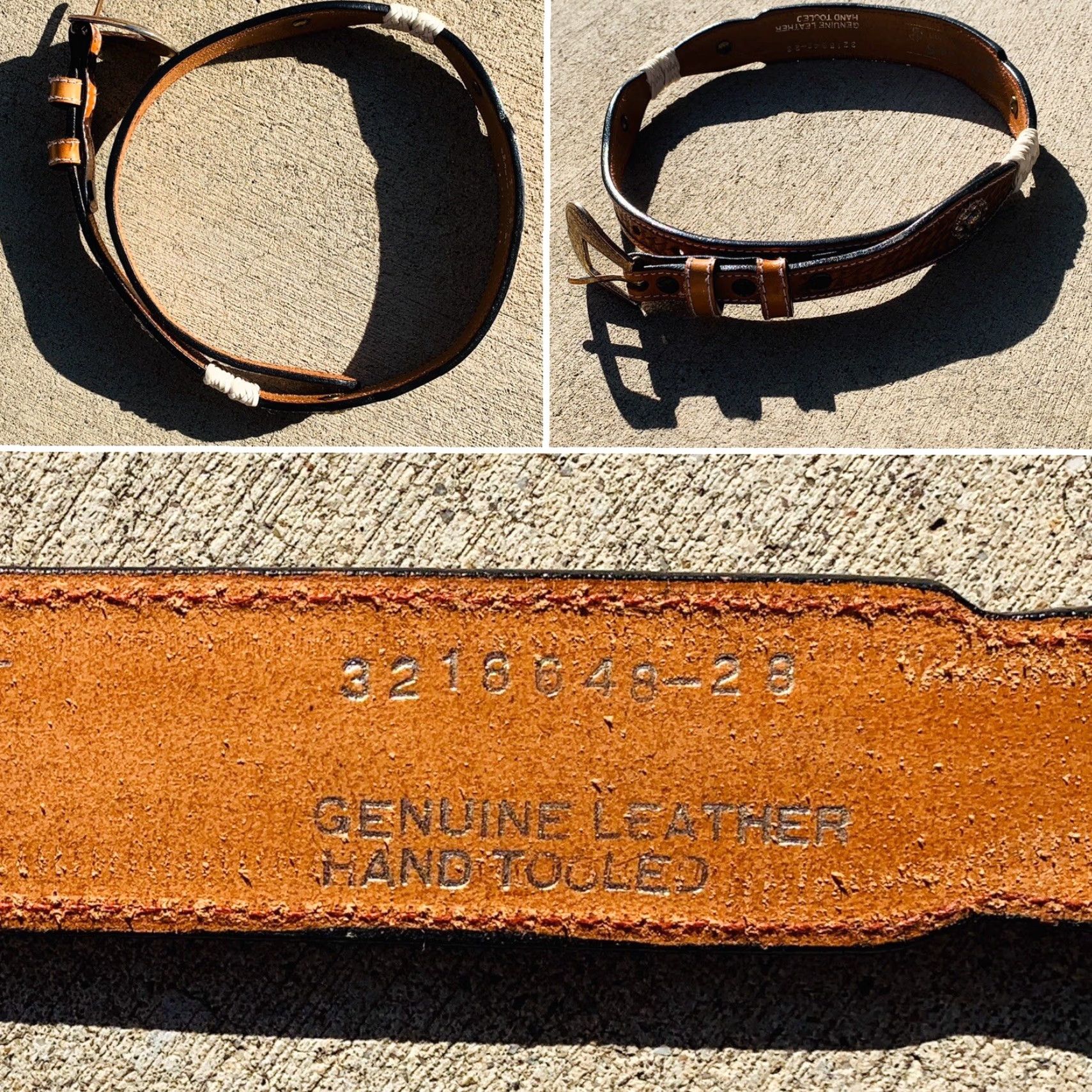 Doublet VINTAGE Double S Belt Collection 3218648-28 Belt Women Western Brown Leather Hand Tooled 28 Size ONE SIZE - 7 Thumbnail