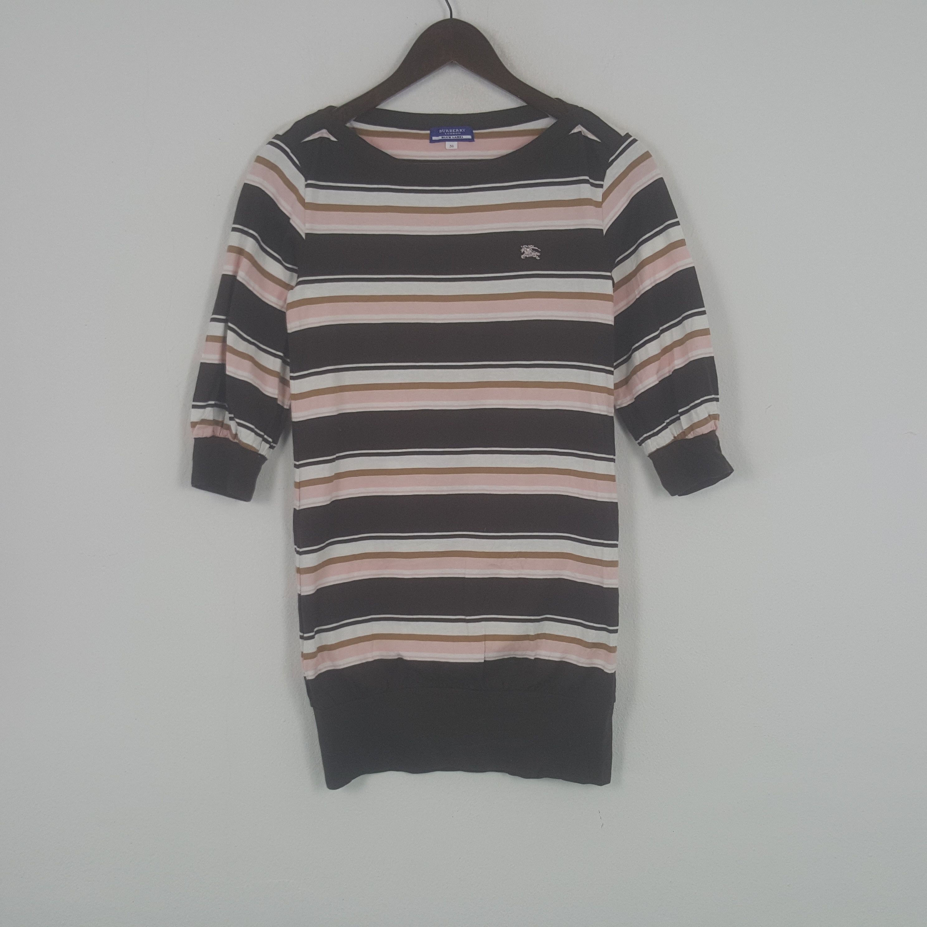 Vintage Burberry London Striped Blue Label Tshirt