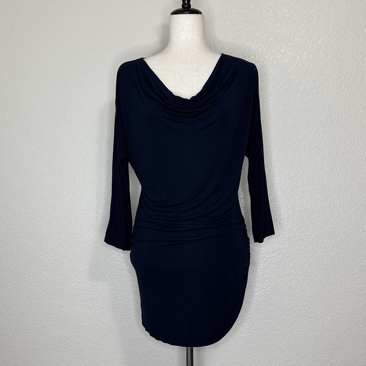 Michael Stars Michael Stars Cowl Neck Stretch Jersey Knit Mini Dress Size L / US 10 / IT 46 - 1 Thumbnail
