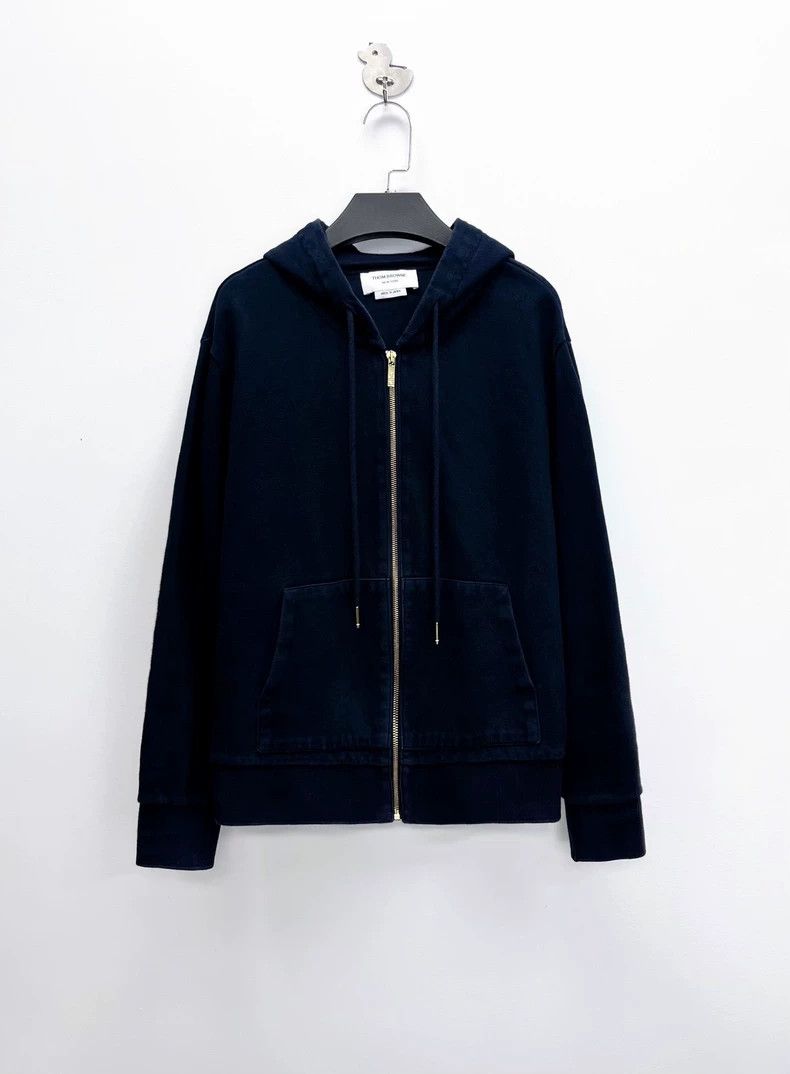 Thom Browne Navy Metallic Stripe Hoodie - dmc