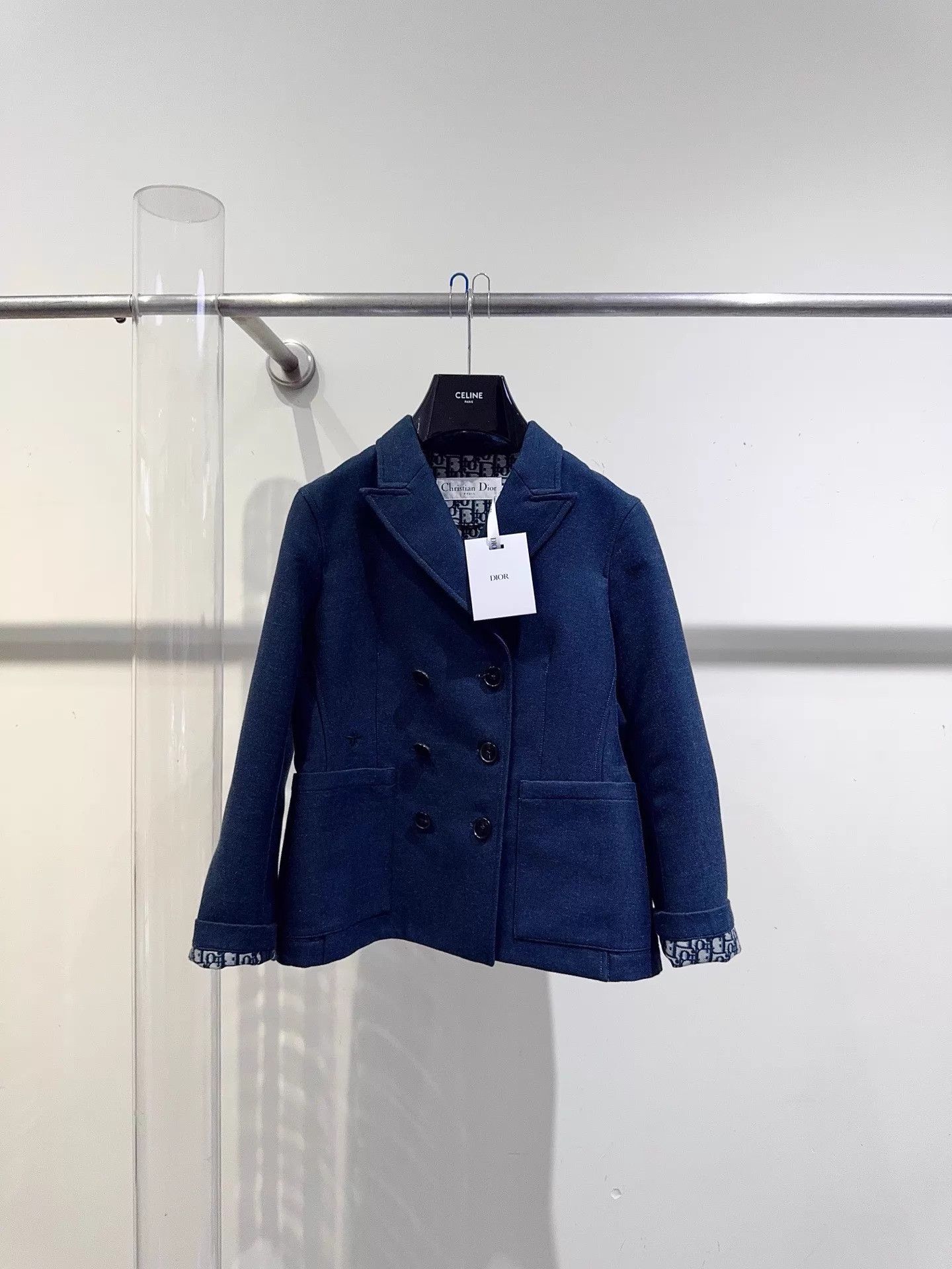 Dior Dior New Navy Blue All Over Logo Jacket F40 Size M / US 6-8 / IT 42-44 - 1 Thumbnail
