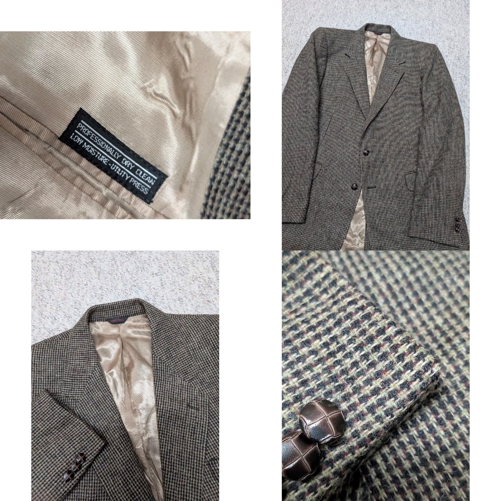 Vintage VINTAGE Tweed blazer Mens 46XL Donegal brown wool two-button notched lapel single-breasted wool blazer Size 48R - 8 Thumbnail