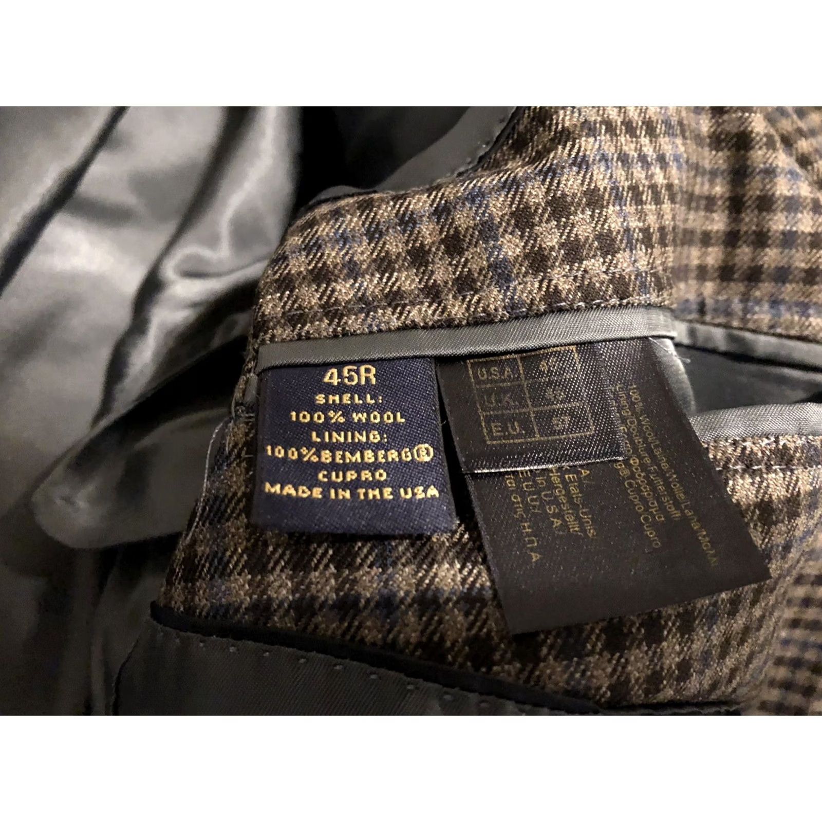 Brooks Brothers Brooks Brothers Blazer Jacket Sport Coat Mens 45R Wool Check 2-Button Multicolor Madison SaxXon 1818 Regular Wool Blazer Mens 45R Size 48R - 6 Thumbnail
