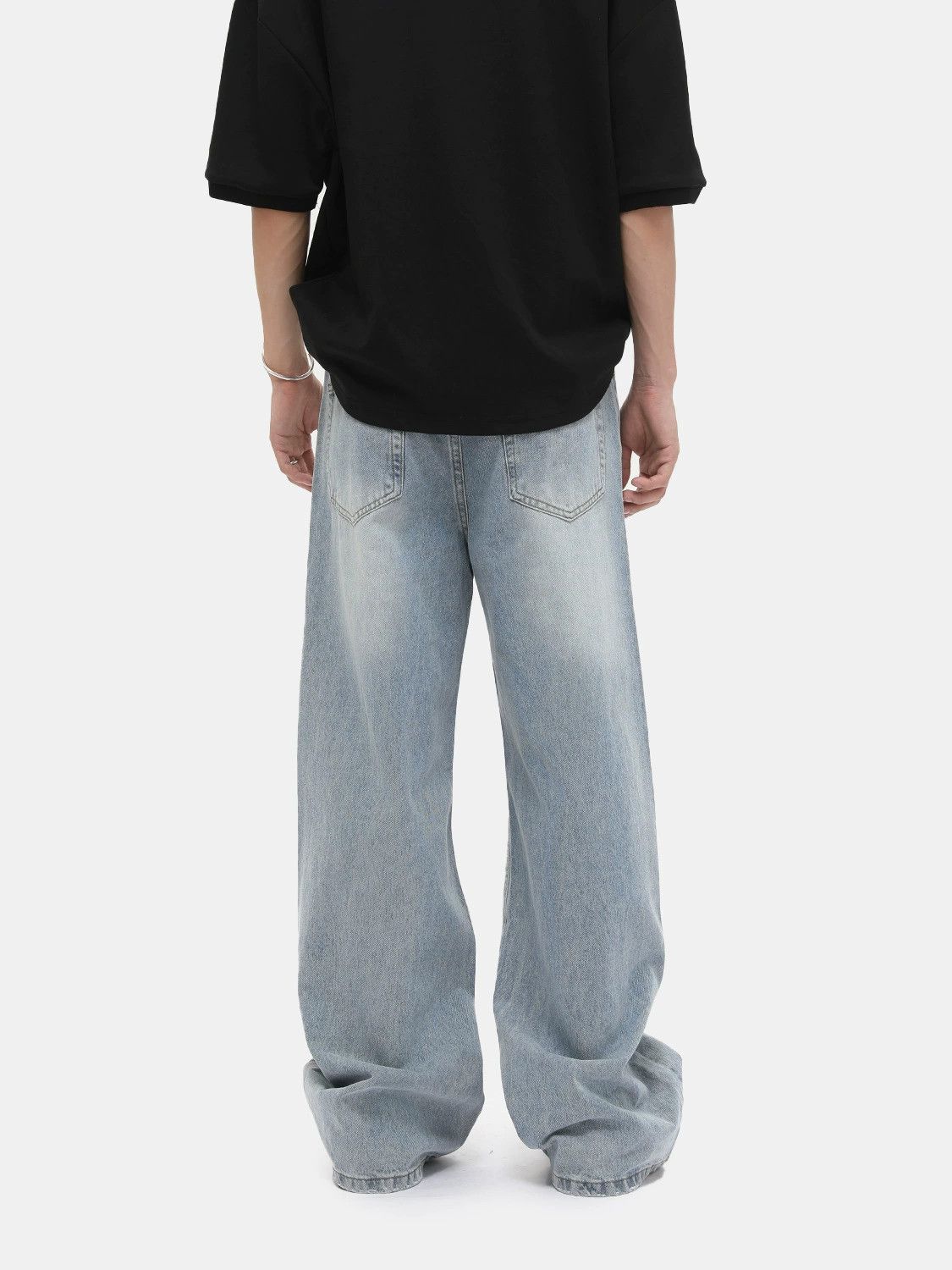 Japanese Brand × Jean Japanese retro distressed loose casual wide-leg jeans Size US 32 / EU 48 - 5 Thumbnail