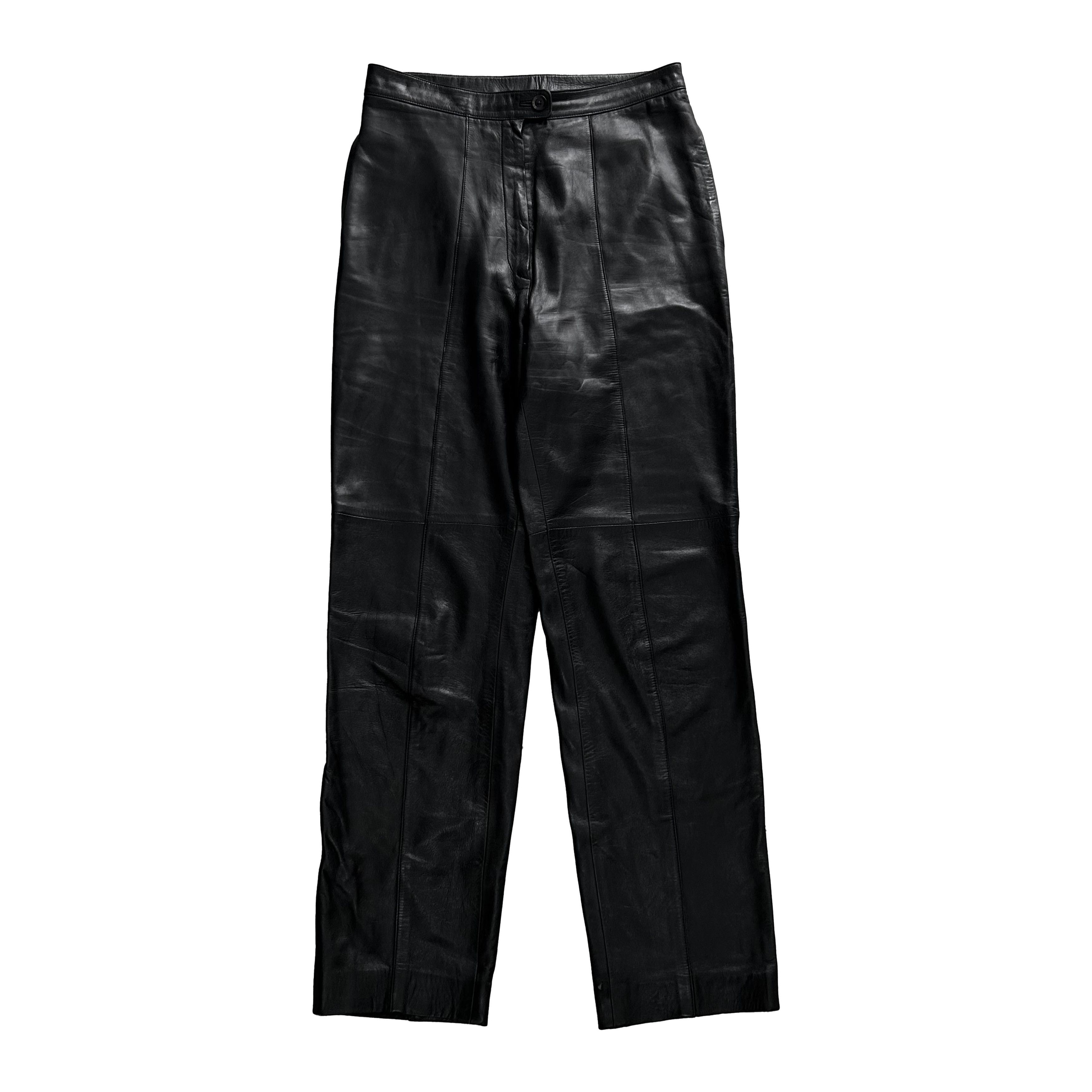 Loewe Loewe 1990's Black Leather Pants Size US 31 - 1 Thumbnail
