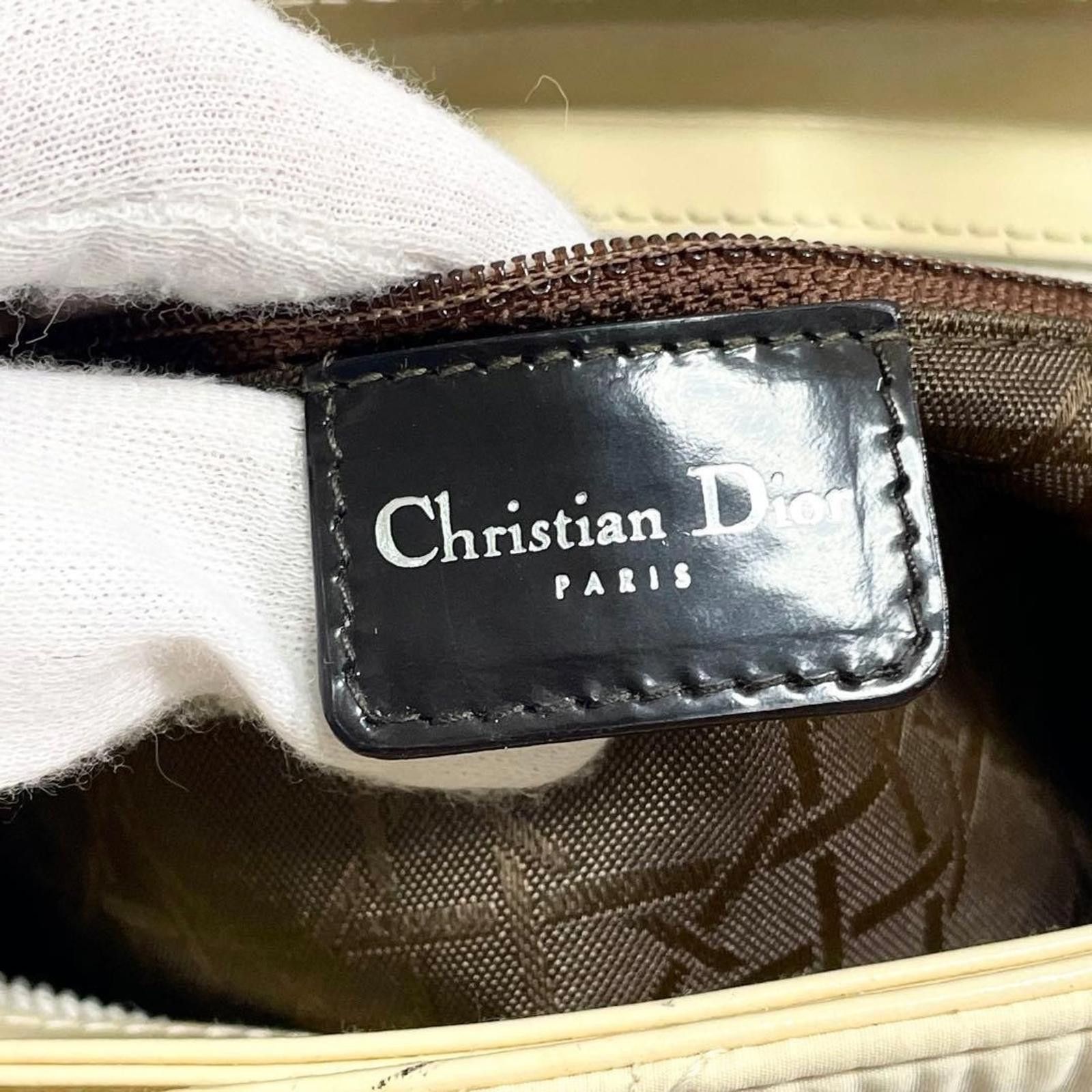 Dior Dior - Vintage Quilted Leather Handbag Cream Size ONE SIZE - 8 Thumbnail