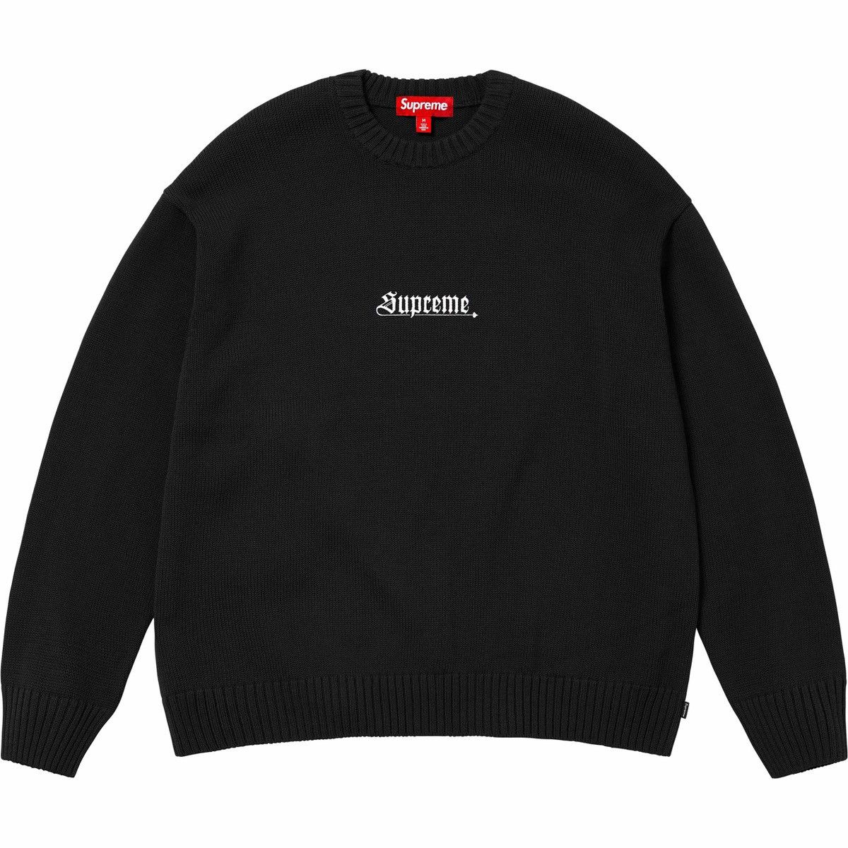 Supreme black logo sweater sale