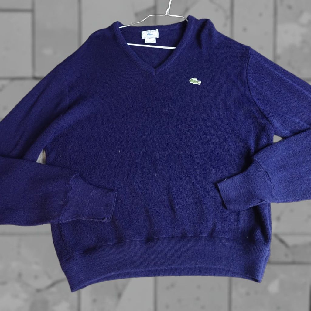 Izod VINTAGE Izod Lacoste Sweater Long Sleeve V-Neck Blue L Mens Pullover Adjustable Size US L / EU 52-54 / 3 - 1 Thumbnail