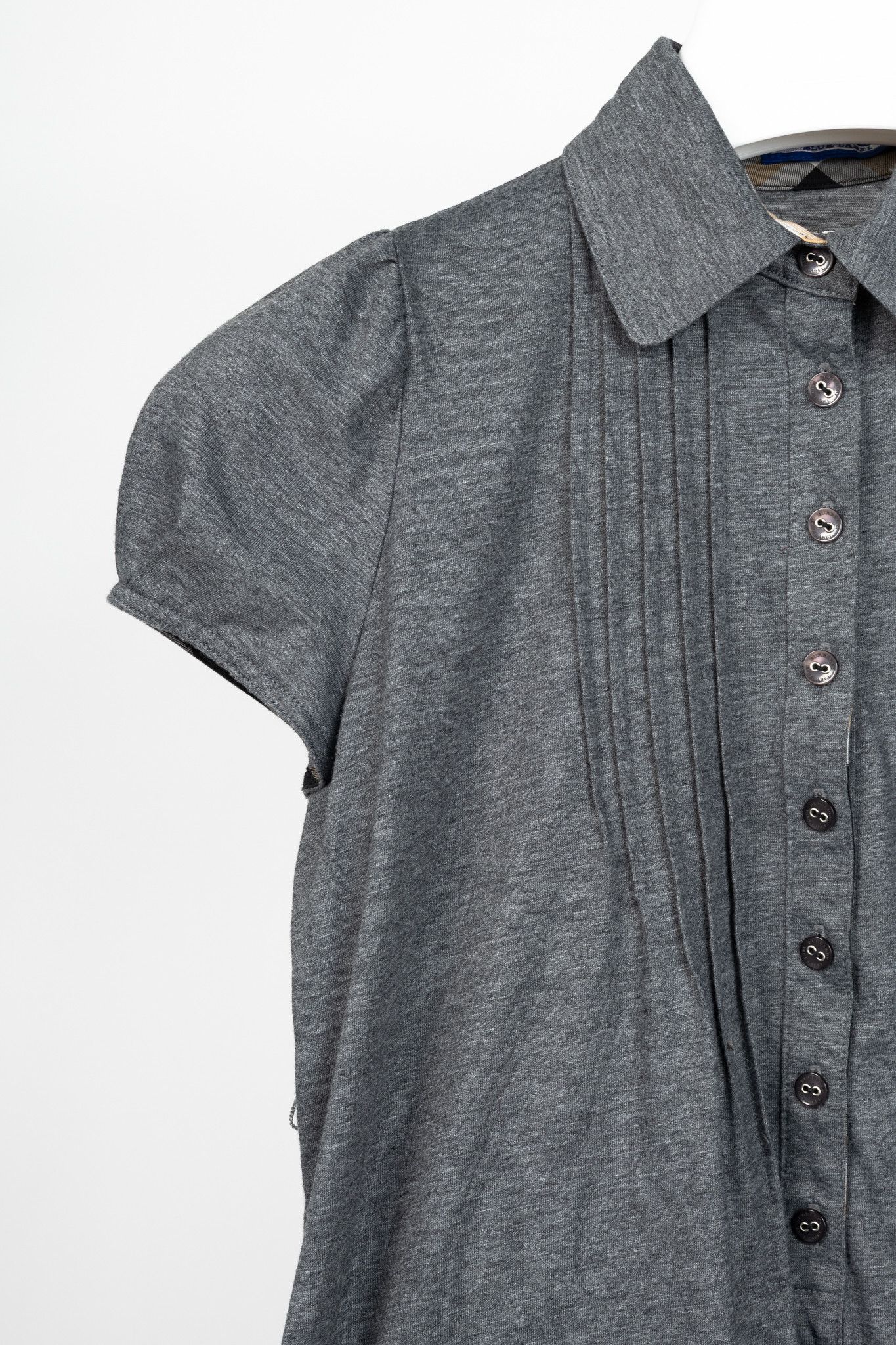 Burberry Burberry Blue Label Grey-Jersey Pintuck Flare-Hem Polo Dress Size S / US 4 / IT 40 - 5 Thumbnail