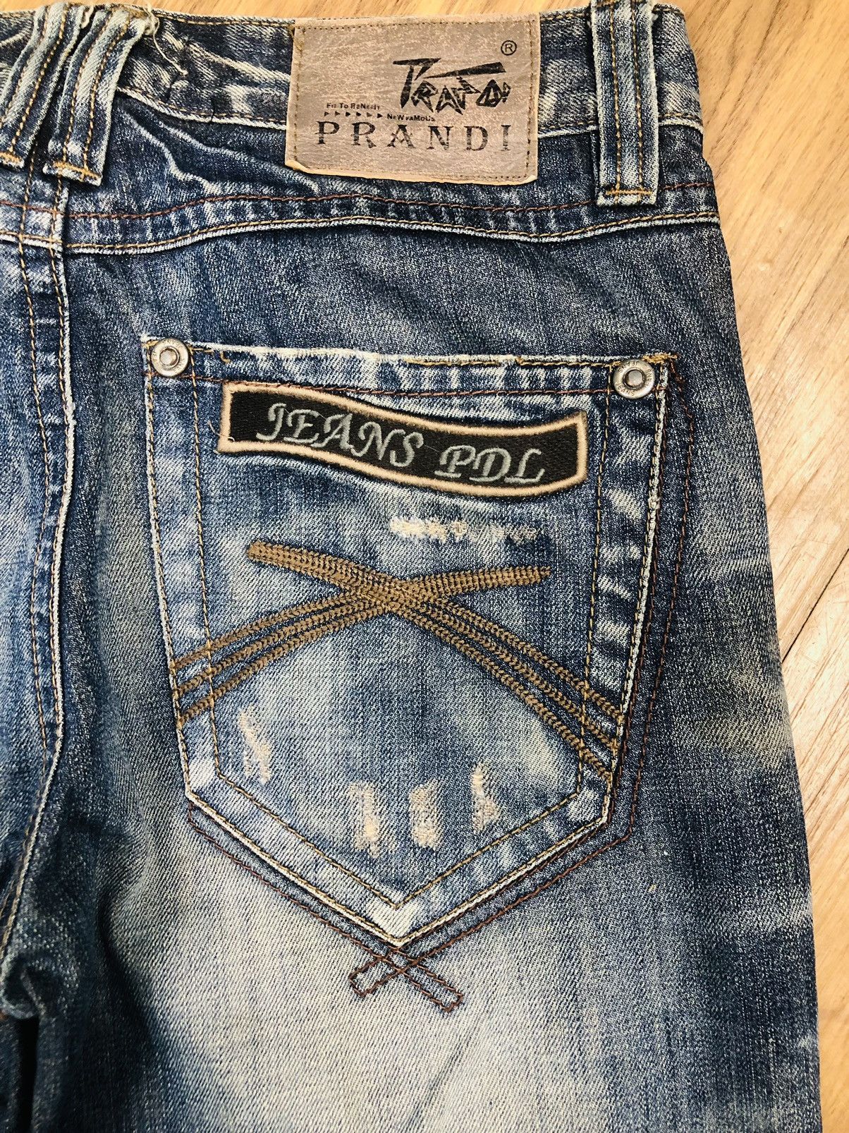PRANDI Distressed Jeans PDL Denim - Whiskering Wash (38)