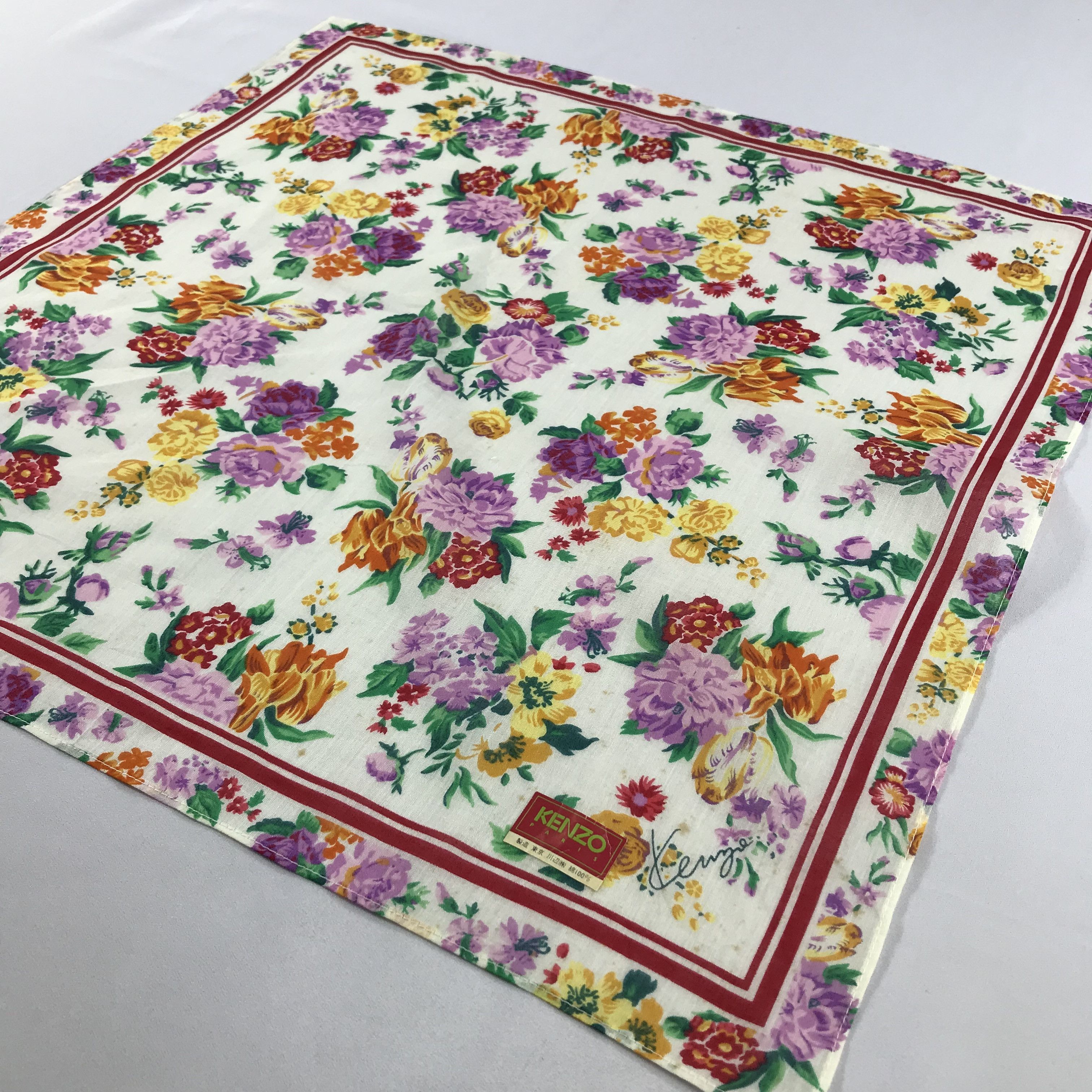 Kenzo × Vintage Kenzo Bandana / Handkerchief / Neckerchief - S2231 Size ONE SIZE - 2 Thumbnail