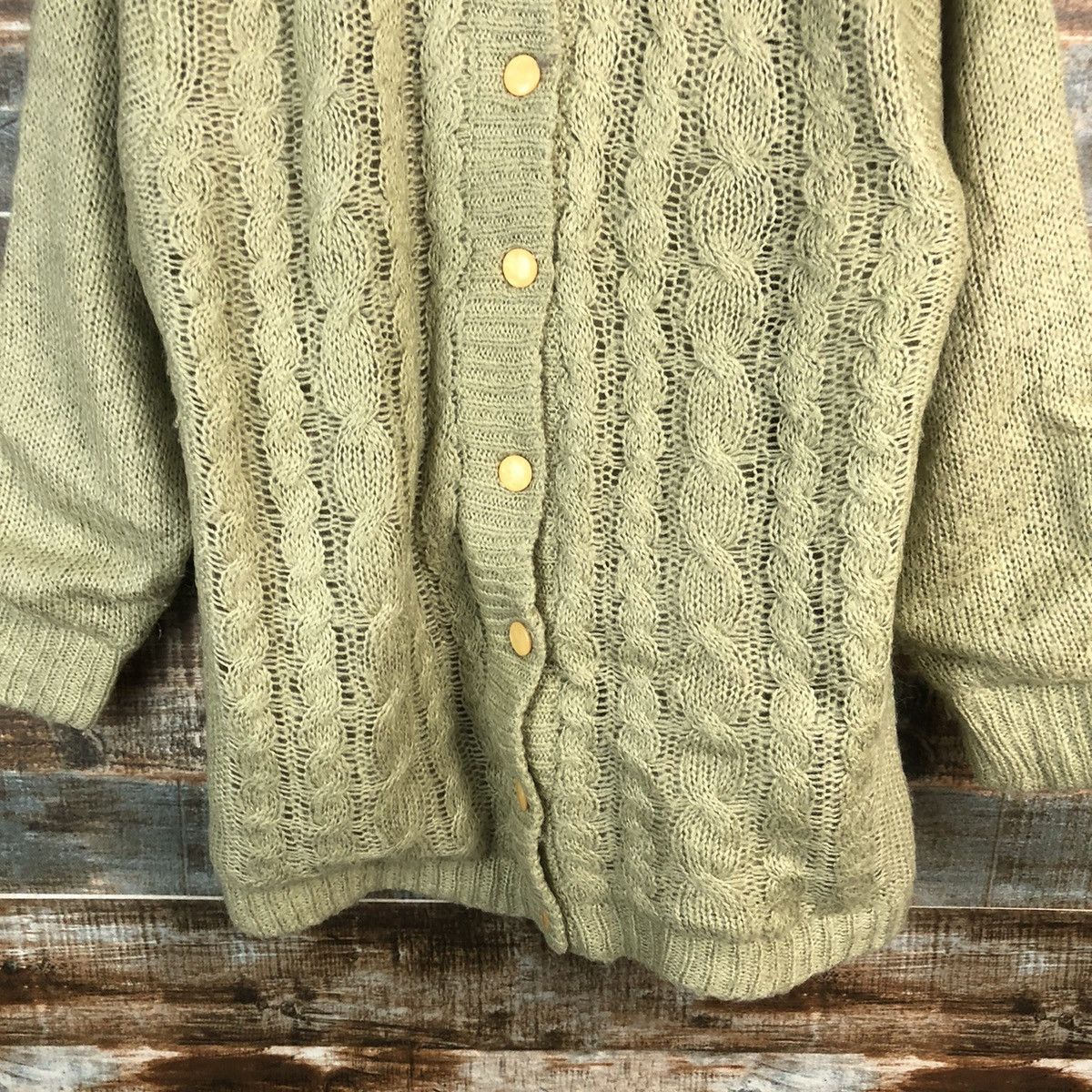 Homespun Knitwear × Japanese Brand Ca Dida Green Cardigan japan vintage Knitwear #A1786 Size M / US 6-8 / IT 42-44 - 6 Thumbnail